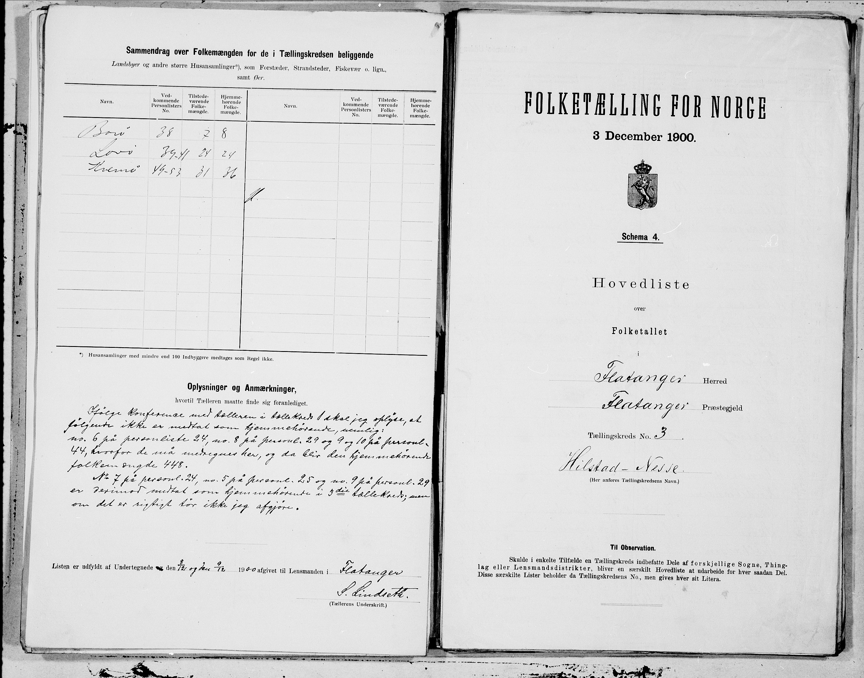 SAT, 1900 census for Flatanger, 1900, p. 6