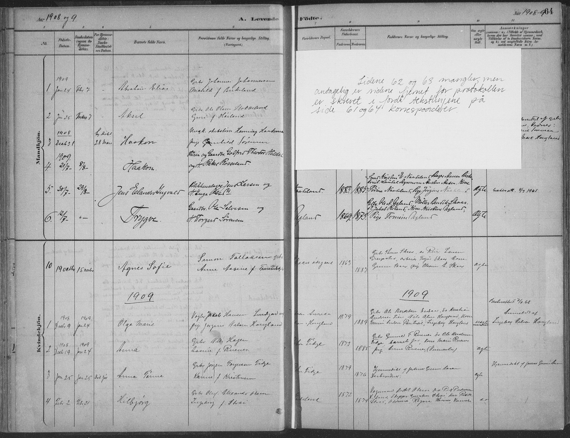 Søgne sokneprestkontor, SAK/1111-0037/F/Fa/Faa/L0003: Parish register (official) no. A 3, 1883-1910, p. 64