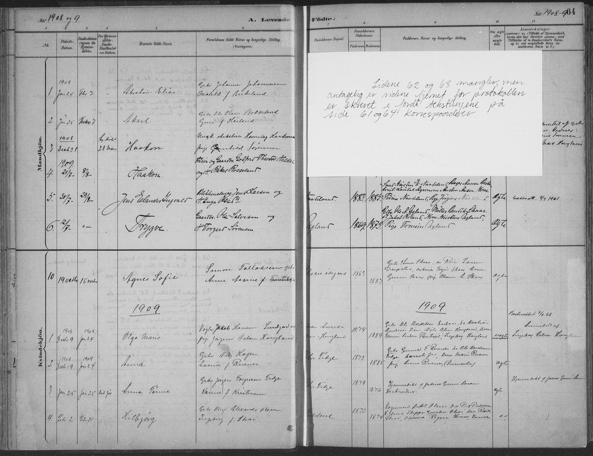 Søgne sokneprestkontor, AV/SAK-1111-0037/F/Fa/Faa/L0003: Parish register (official) no. A 3, 1883-1910, p. 64