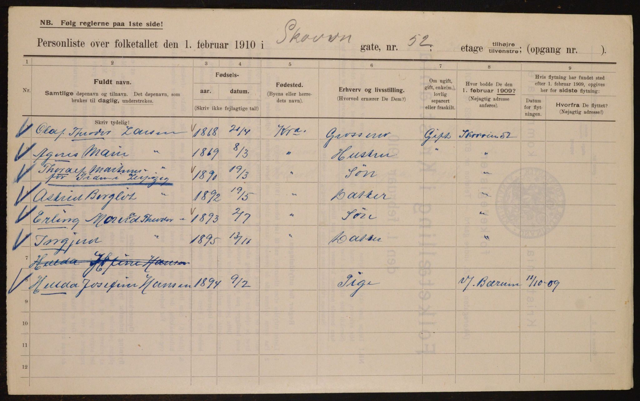 OBA, Municipal Census 1910 for Kristiania, 1910, p. 92428