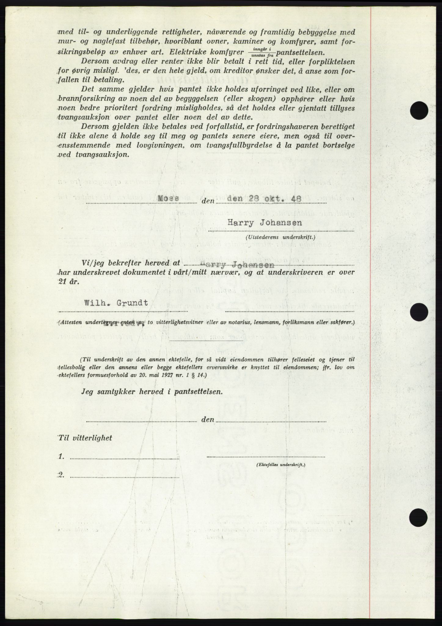 Moss sorenskriveri, AV/SAO-A-10168: Mortgage book no. B20, 1948-1948, Diary no: : 2809/1948