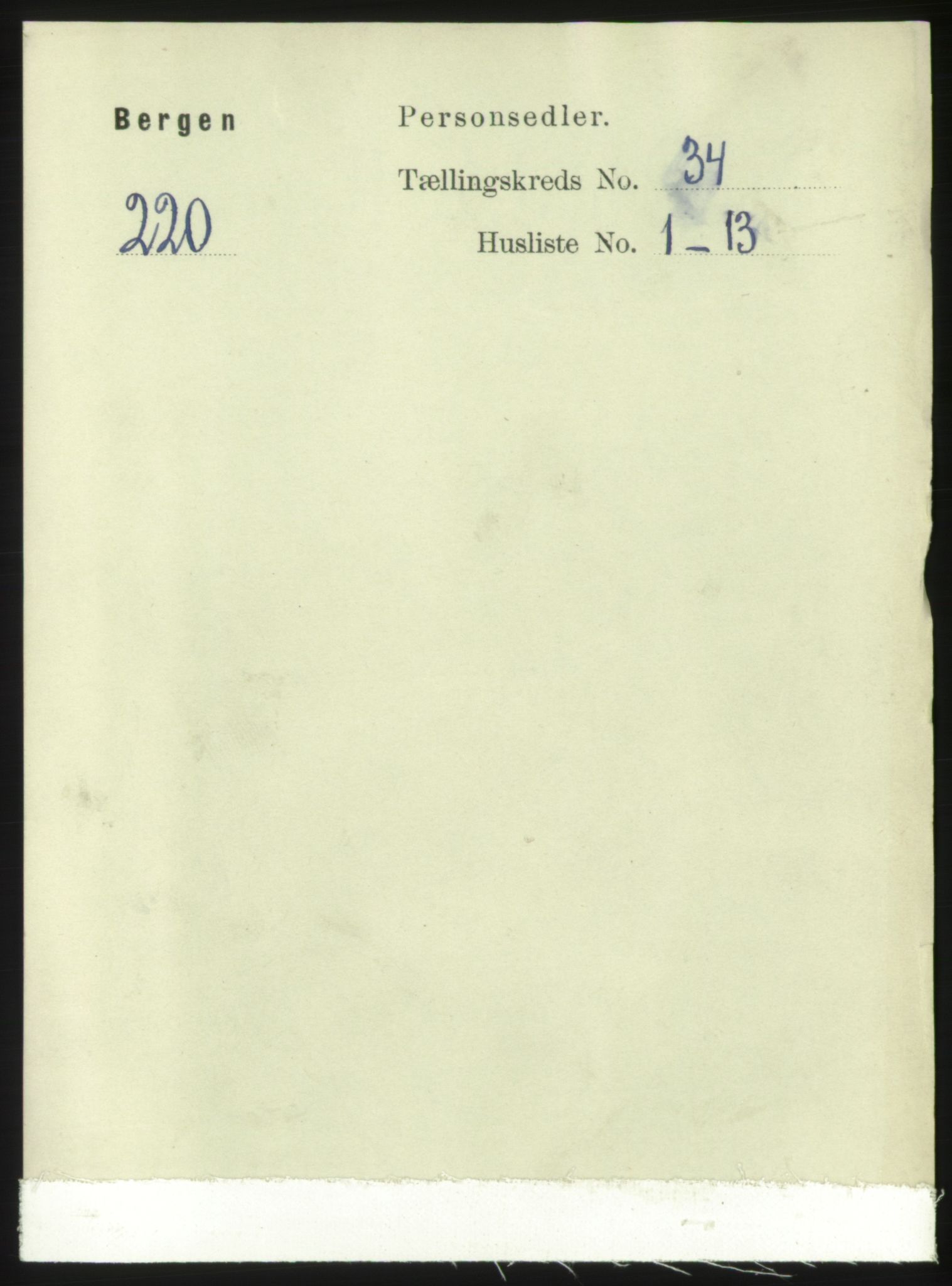 RA, 1891 Census for 1301 Bergen, 1891, p. 42086