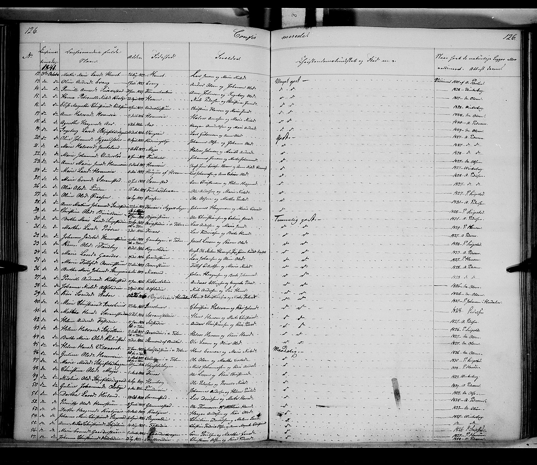 Østre Toten prestekontor, AV/SAH-PREST-104/H/Ha/Haa/L0002: Parish register (official) no. 2, 1840-1847, p. 126