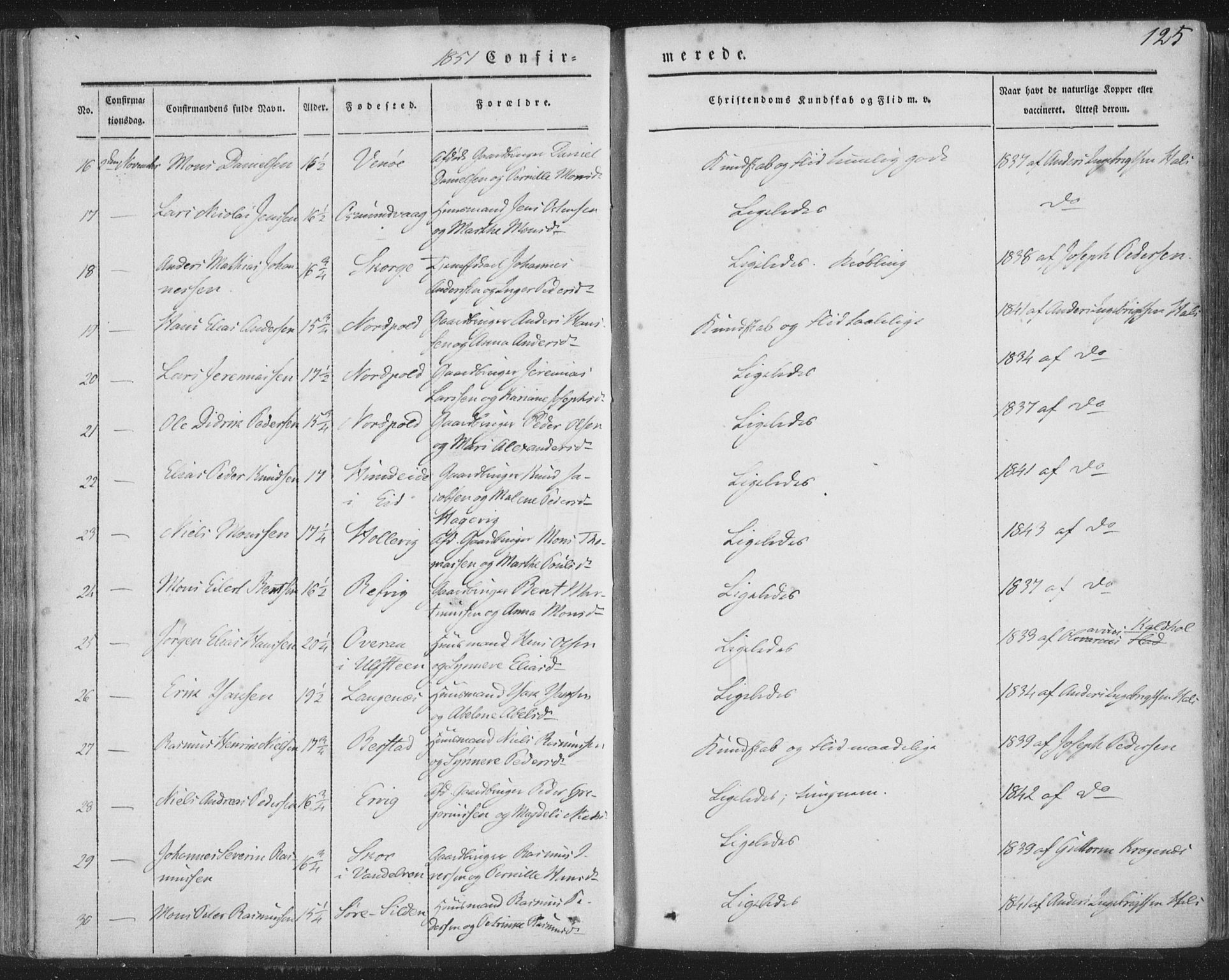 Selje sokneprestembete, AV/SAB-A-99938/H/Ha/Haa/Haaa: Parish register (official) no. A 10, 1844-1858, p. 125