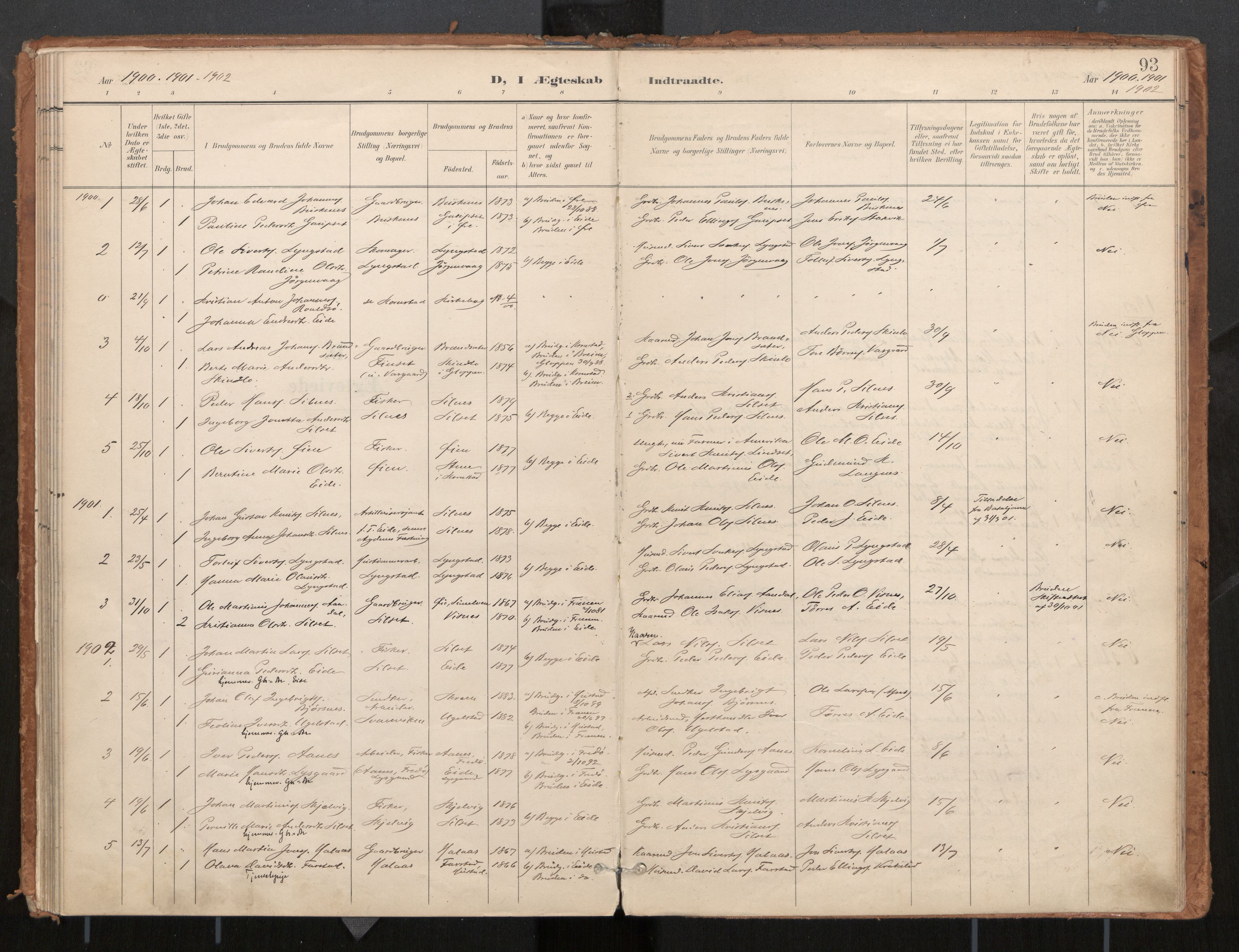 Ministerialprotokoller, klokkerbøker og fødselsregistre - Møre og Romsdal, AV/SAT-A-1454/571/L0836a: Parish register (official) no. 571A02, 1898-1910, p. 93