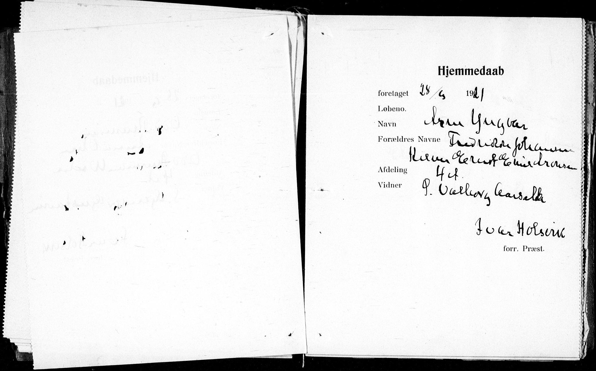 Ullevål sykehus prestekontor Kirkebøker, SAO/A-10542a/K/Ka/L0002: Baptism register no. 2, 1907-1924