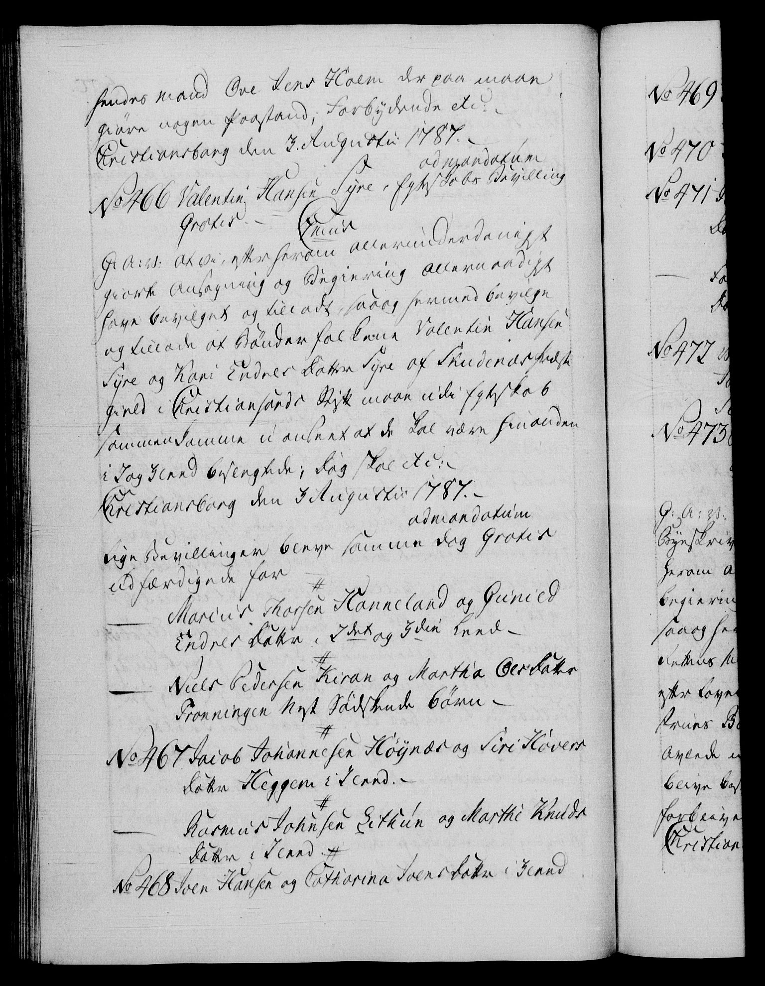 Danske Kanselli 1572-1799, RA/EA-3023/F/Fc/Fca/Fcaa/L0051: Norske registre, 1786-1787, p. 600b