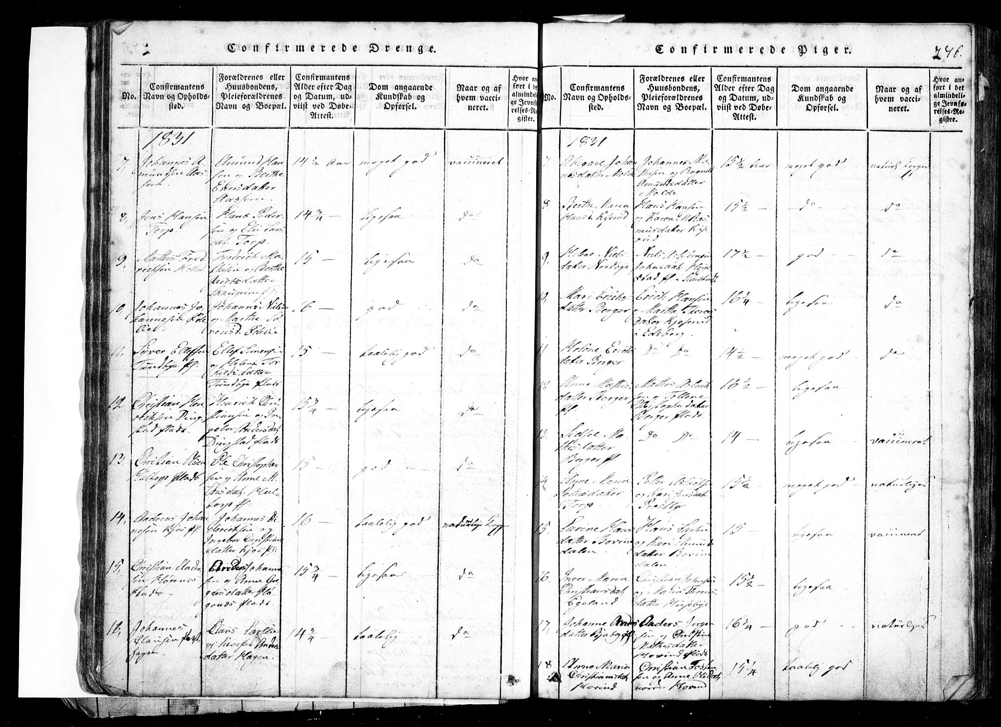 Spydeberg prestekontor Kirkebøker, AV/SAO-A-10924/G/Ga/L0001: Parish register (copy) no. I 1, 1814-1868, p. 276