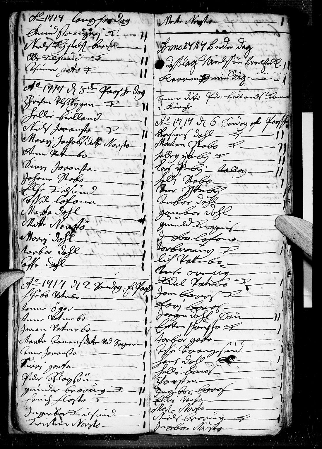 Dypvåg sokneprestkontor, AV/SAK-1111-0007/F/Fb/Fba/L0003: Parish register (copy) no. B 3, 1715-1738, p. 22