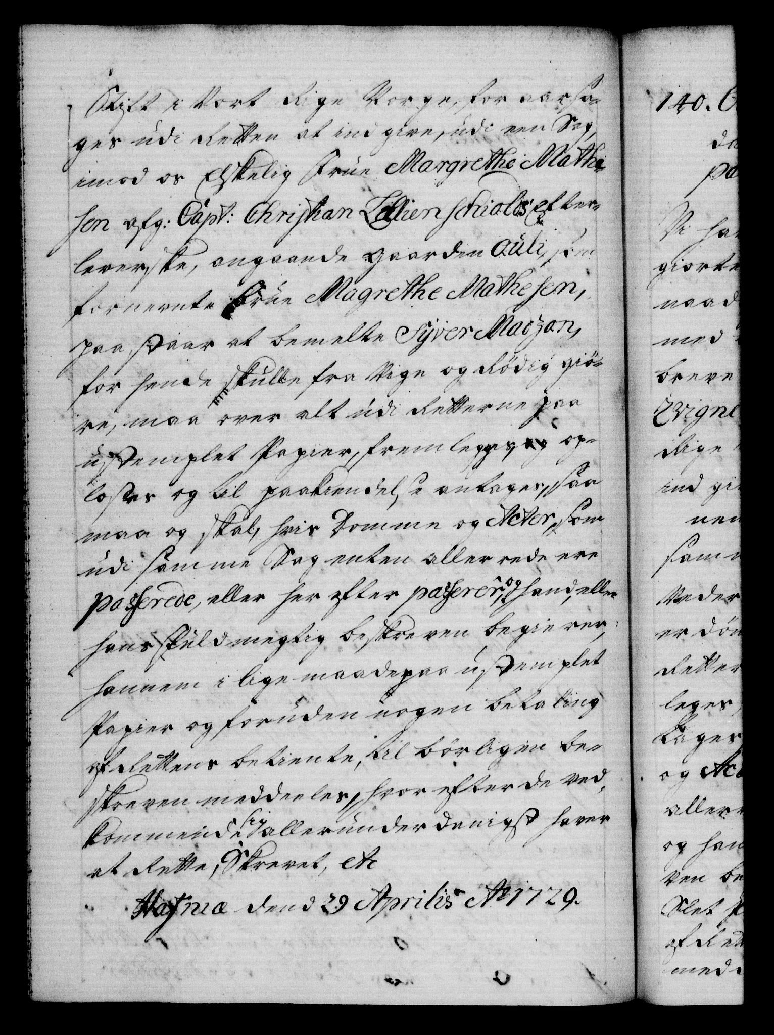 Danske Kanselli 1572-1799, AV/RA-EA-3023/F/Fc/Fca/Fcaa/L0026: Norske registre, 1729-1730, p. 105b