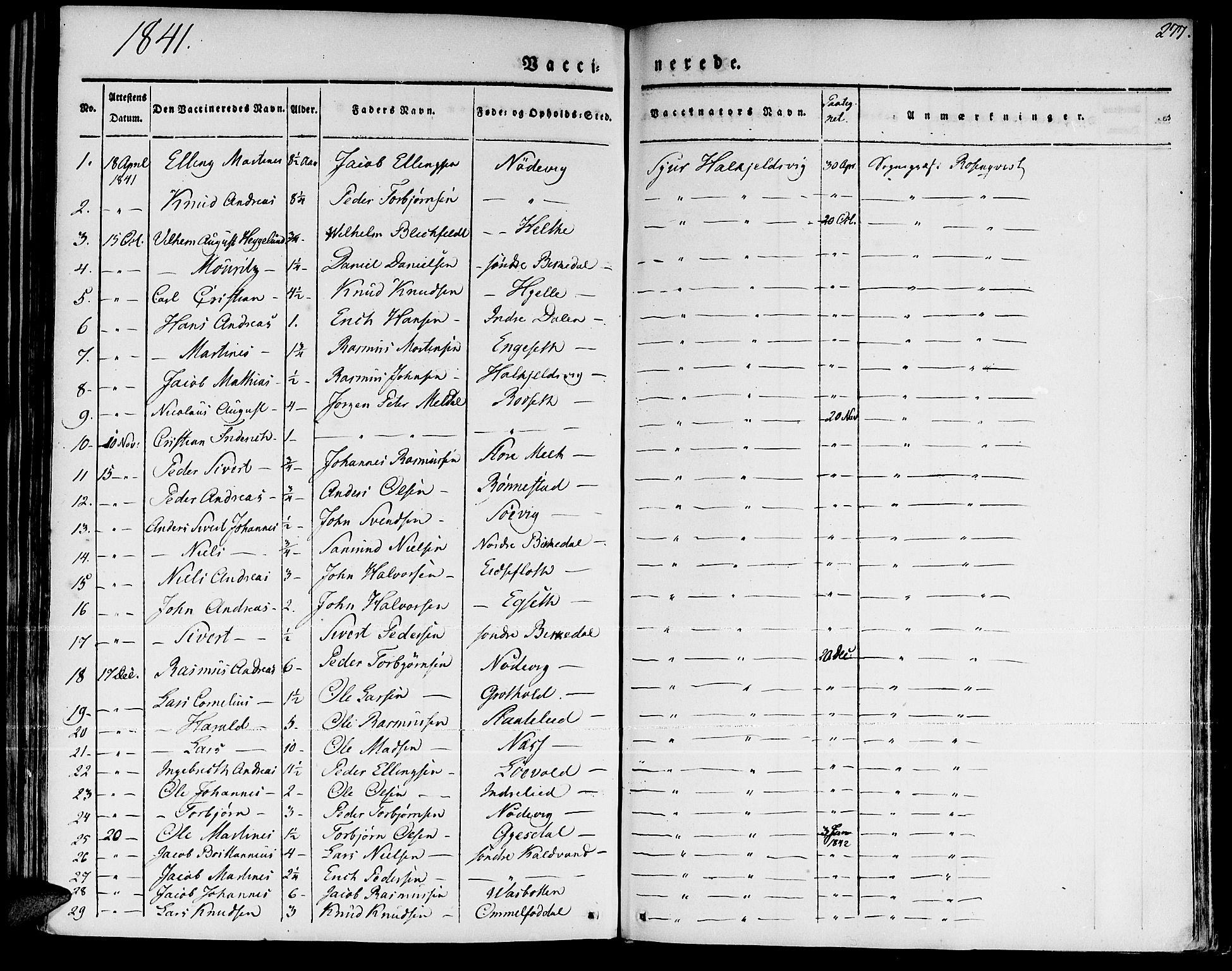 Ministerialprotokoller, klokkerbøker og fødselsregistre - Møre og Romsdal, AV/SAT-A-1454/511/L0139: Parish register (official) no. 511A06, 1831-1850, p. 277