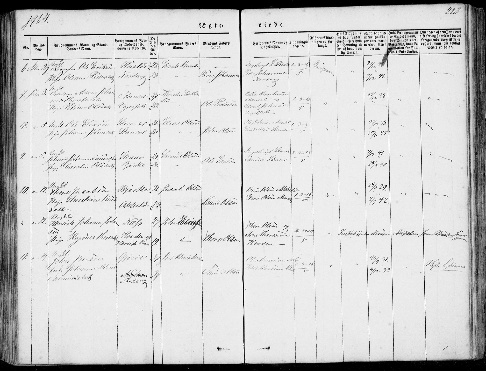 Ministerialprotokoller, klokkerbøker og fødselsregistre - Møre og Romsdal, AV/SAT-A-1454/515/L0209: Parish register (official) no. 515A05, 1847-1868, p. 223