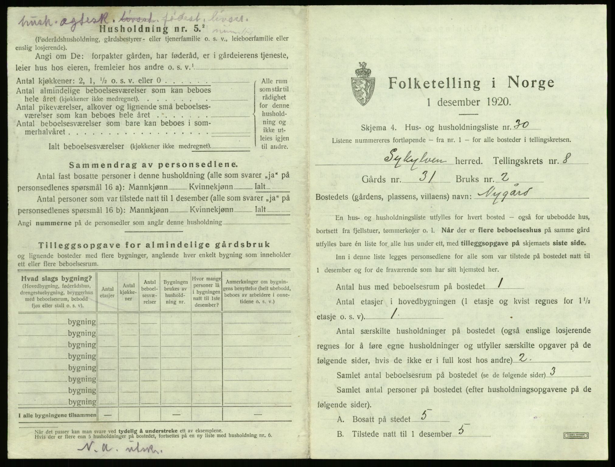 SAT, 1920 census for Sykkylven, 1920, p. 659