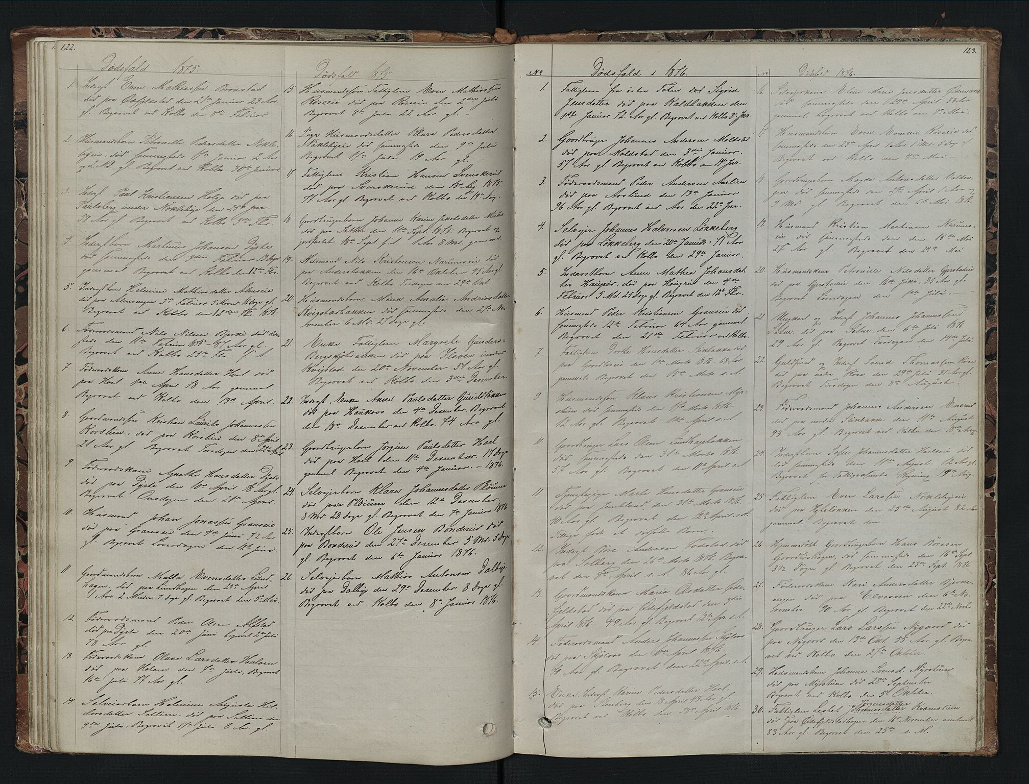 Vestre Toten prestekontor, AV/SAH-PREST-108/H/Ha/Hab/L0007: Parish register (copy) no. 7, 1872-1900, p. 122-123