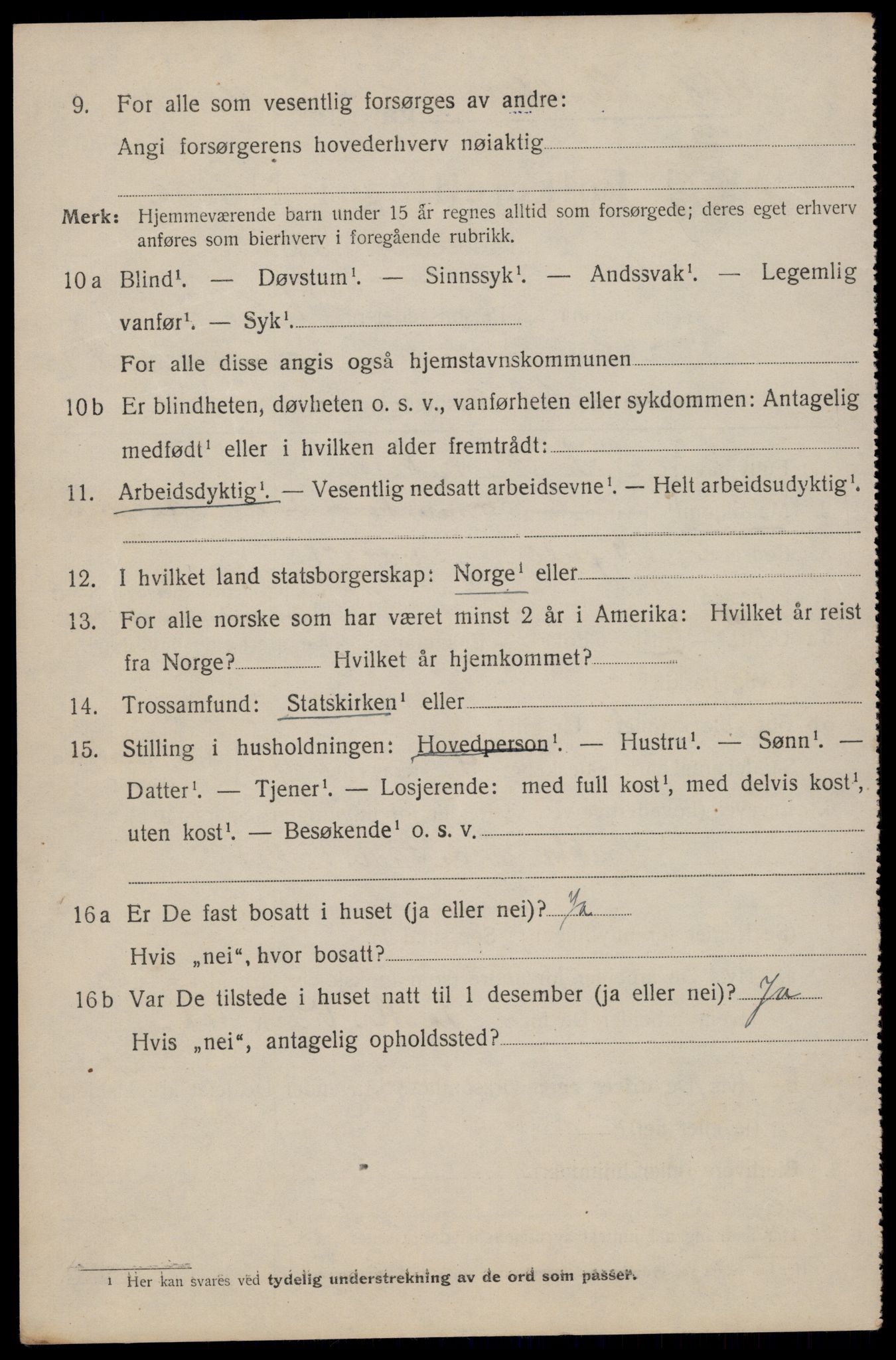 SAT, 1920 census for Trondheim, 1920, p. 94147