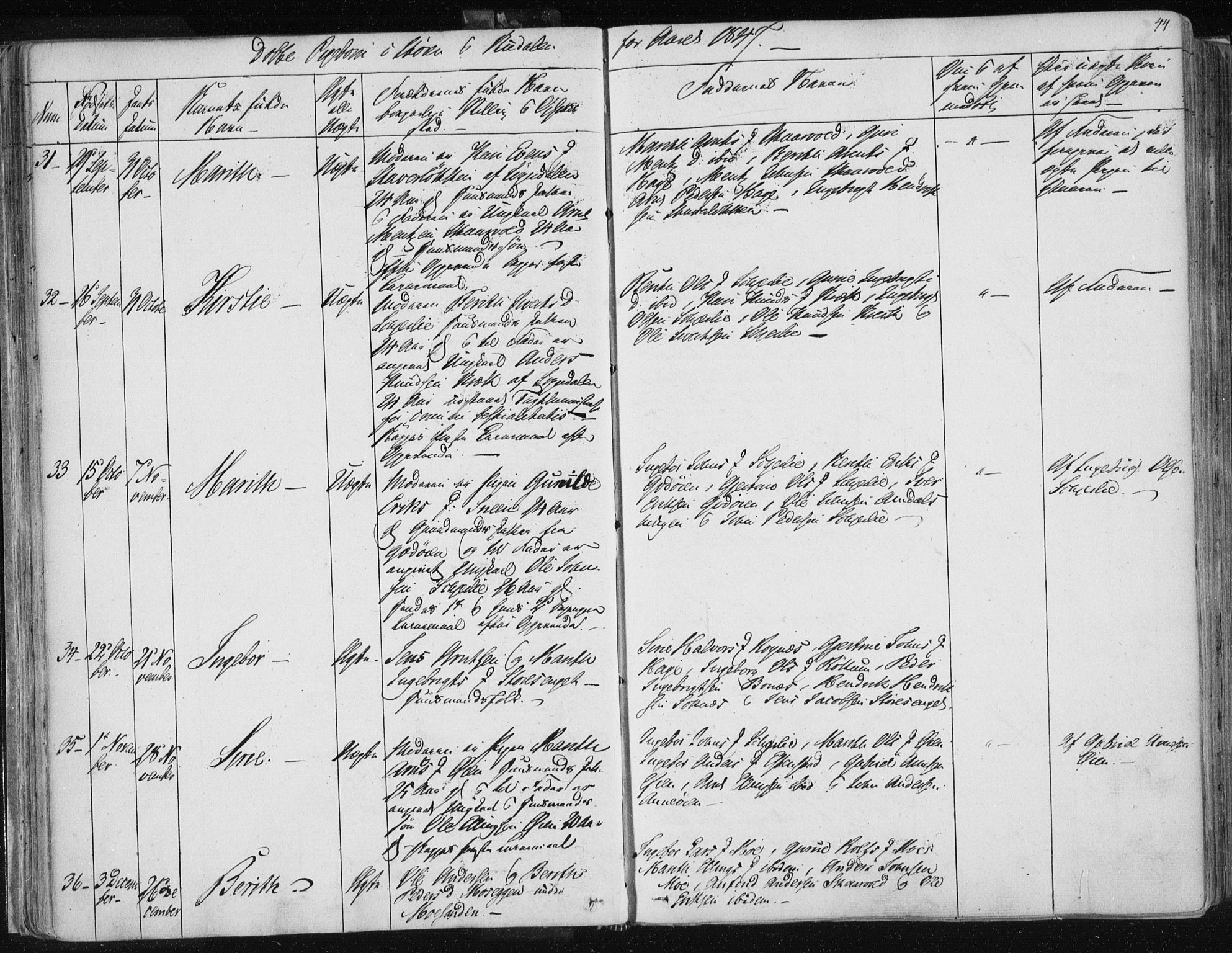 Ministerialprotokoller, klokkerbøker og fødselsregistre - Sør-Trøndelag, SAT/A-1456/687/L0997: Parish register (official) no. 687A05 /1, 1843-1848, p. 44