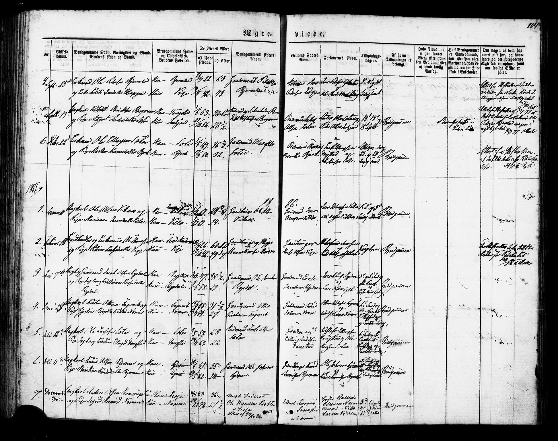 Ministerialprotokoller, klokkerbøker og fødselsregistre - Møre og Romsdal, SAT/A-1454/541/L0545: Parish register (official) no. 541A02, 1872-1886, p. 104