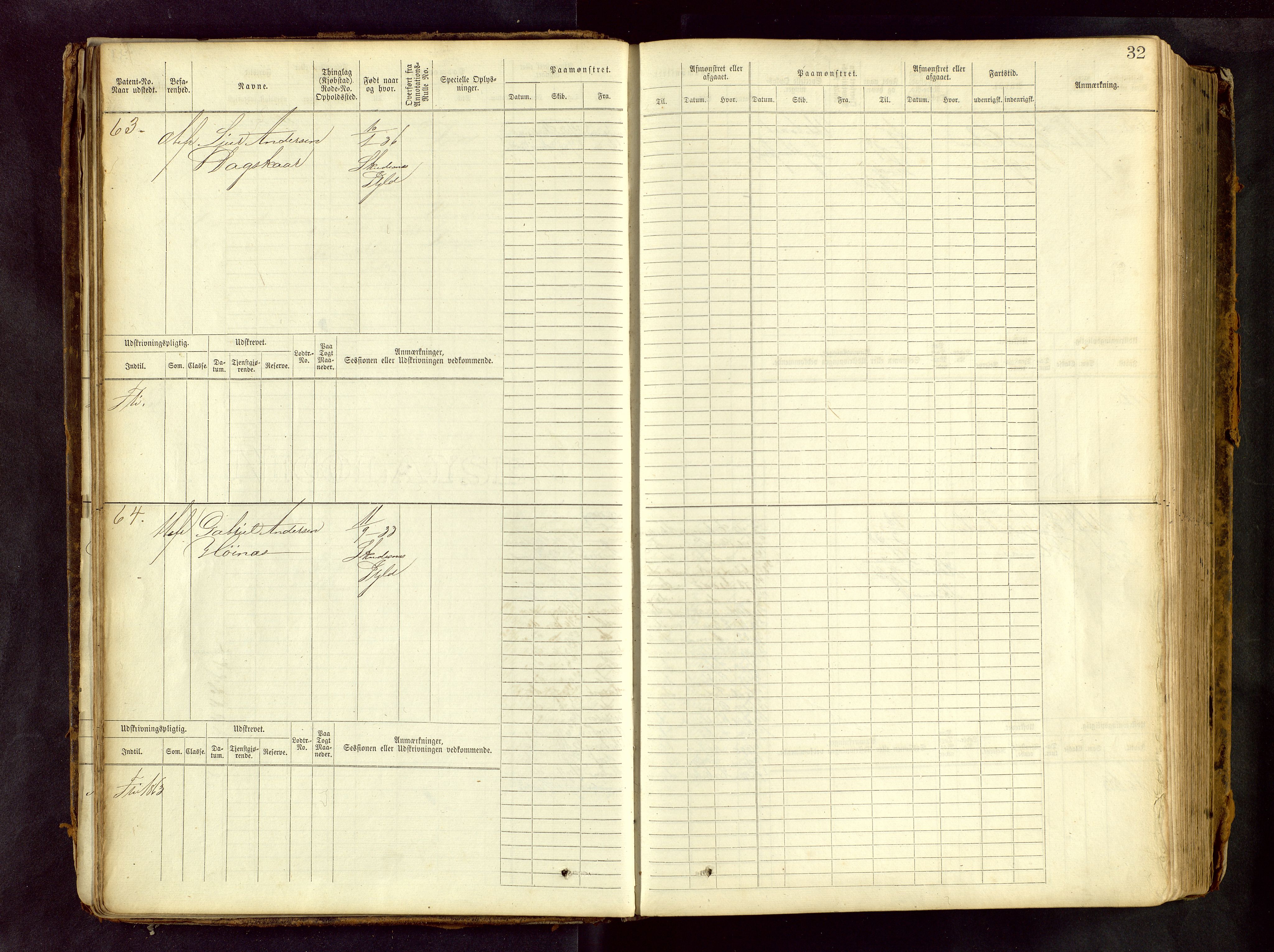Haugesund sjømannskontor, AV/SAST-A-102007/F/Fb/Fbb/L0001: Sjøfartsrulle Skudenes krets No 1 - 958, 1860-1948, p. 32