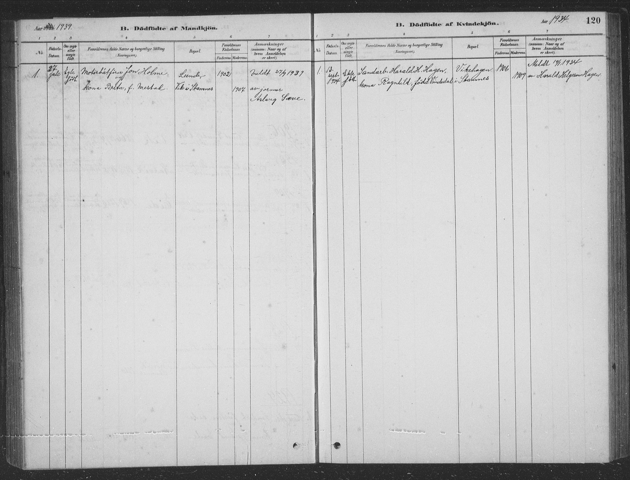 Vaksdal Sokneprestembete, AV/SAB-A-78901/H/Hab: Parish register (copy) no. D 1, 1878-1939, p. 120