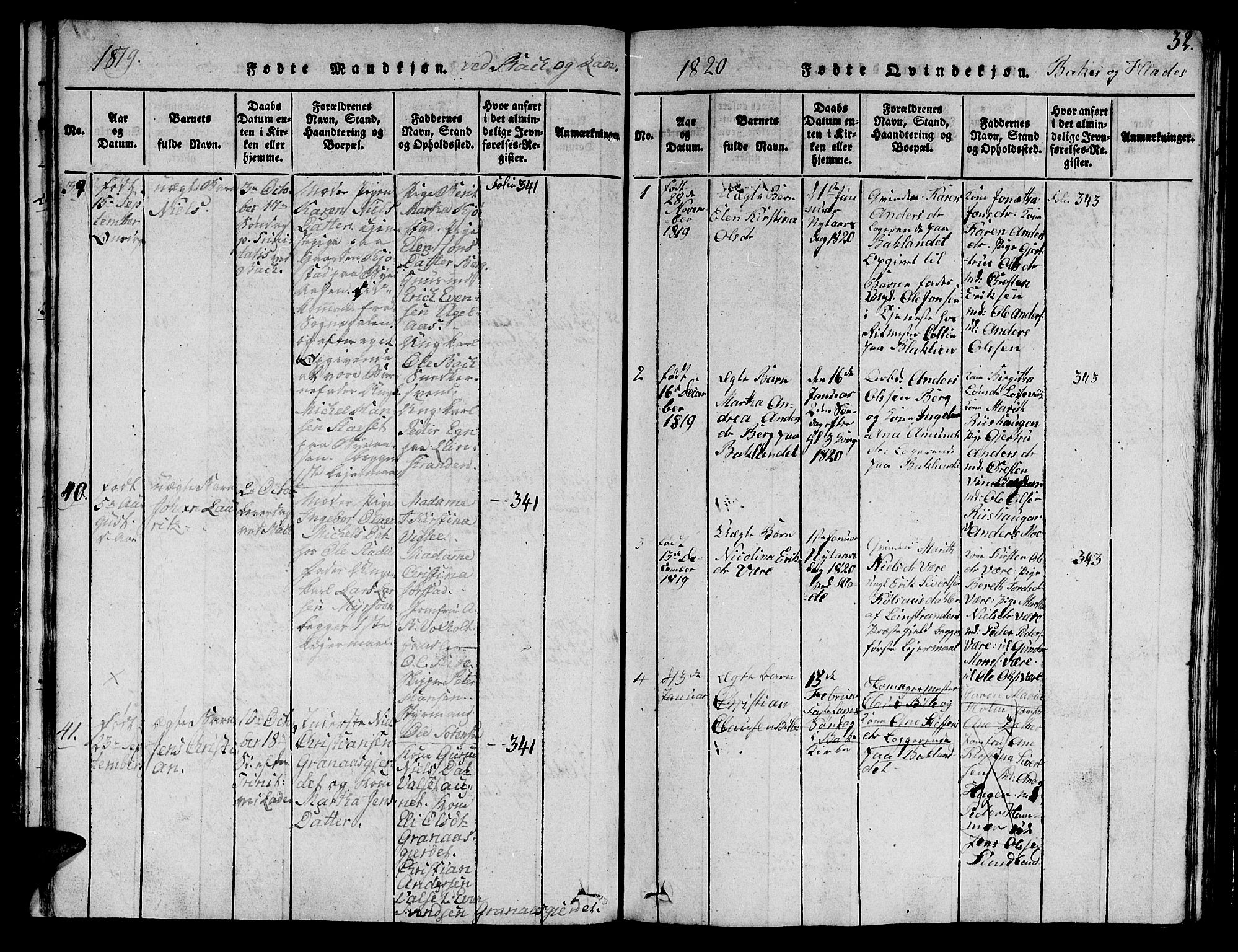 Ministerialprotokoller, klokkerbøker og fødselsregistre - Sør-Trøndelag, AV/SAT-A-1456/606/L0307: Parish register (copy) no. 606C03, 1817-1824, p. 32