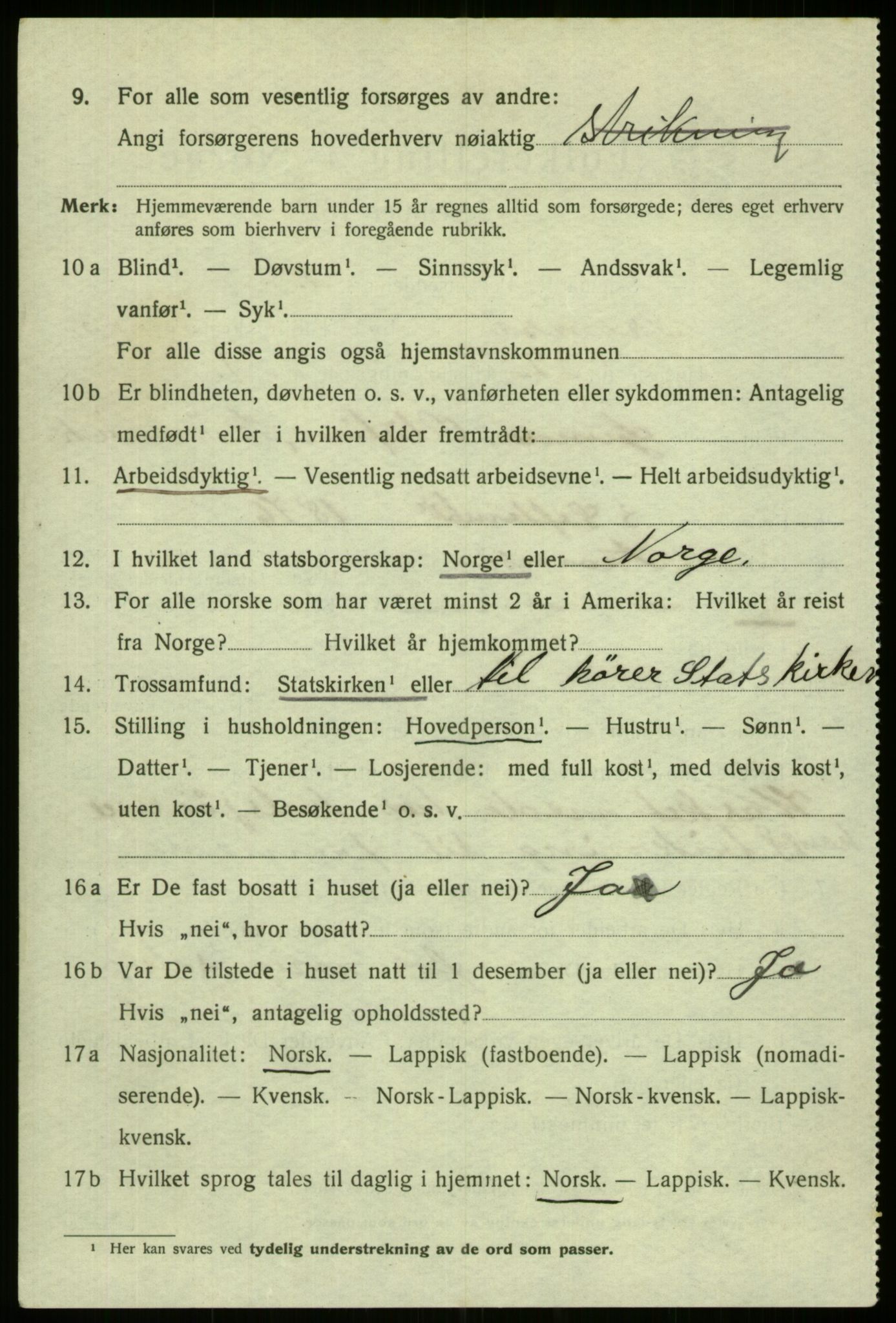 SATØ, 1920 census for Tromsø, 1920, p. 25602