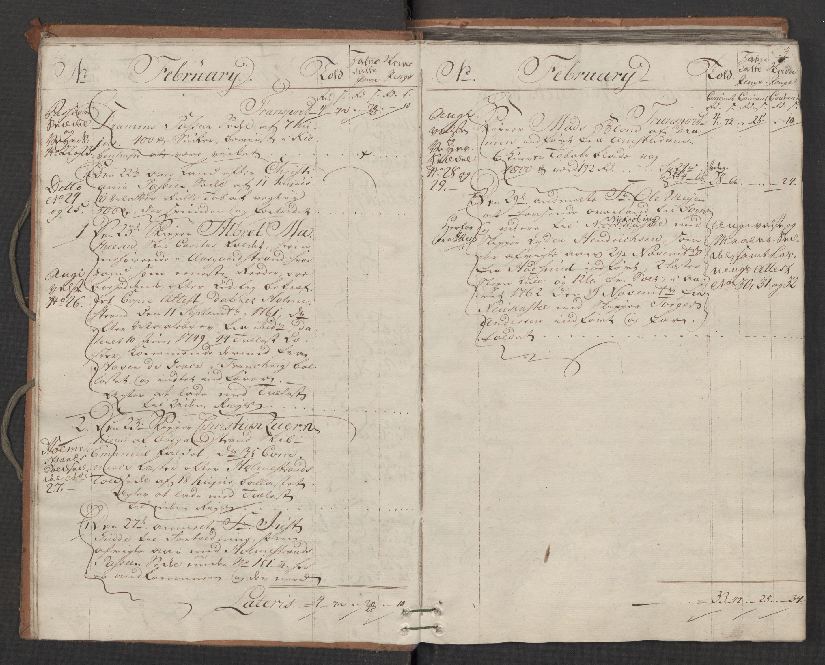 Generaltollkammeret, tollregnskaper, AV/RA-EA-5490/R05/L0042/0001: Tollregnskaper Moss, Son, Krokstad / Inngående hovedtollbok, 1764
