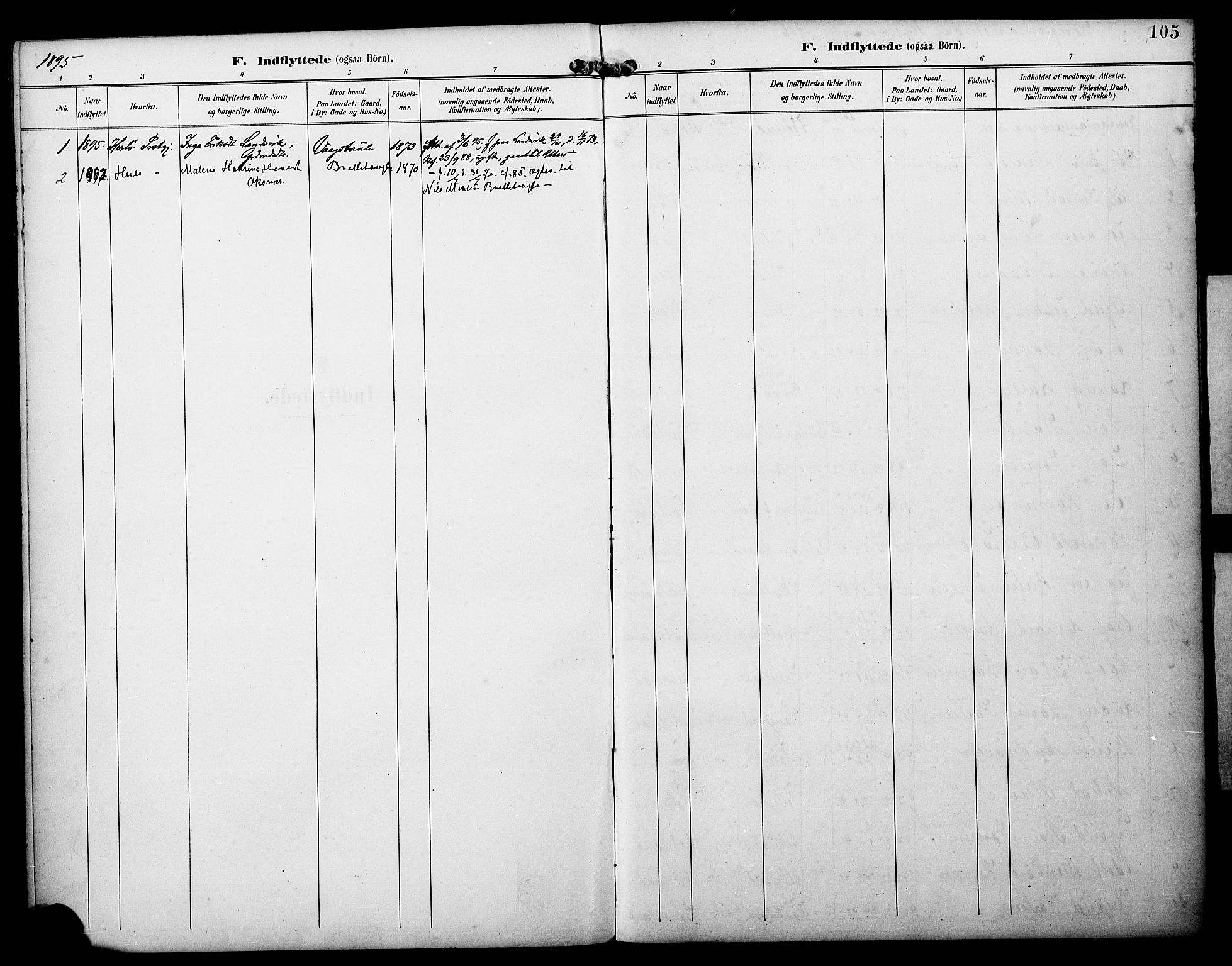 Manger sokneprestembete, AV/SAB-A-76801/H/Haa: Parish register (official) no. D 2, 1894-1908, p. 105