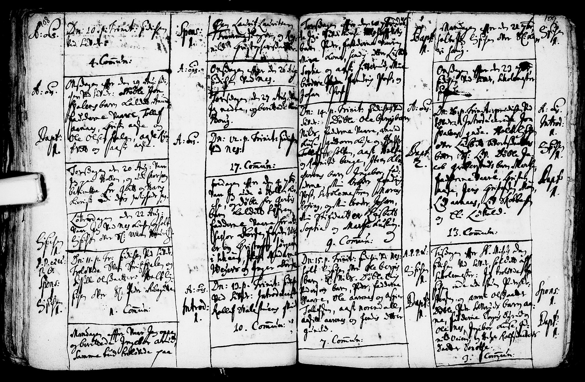 Sauherad kirkebøker, AV/SAKO-A-298/F/Fa/L0002: Parish register (official) no. I 2, 1681-1720, p. 108-109