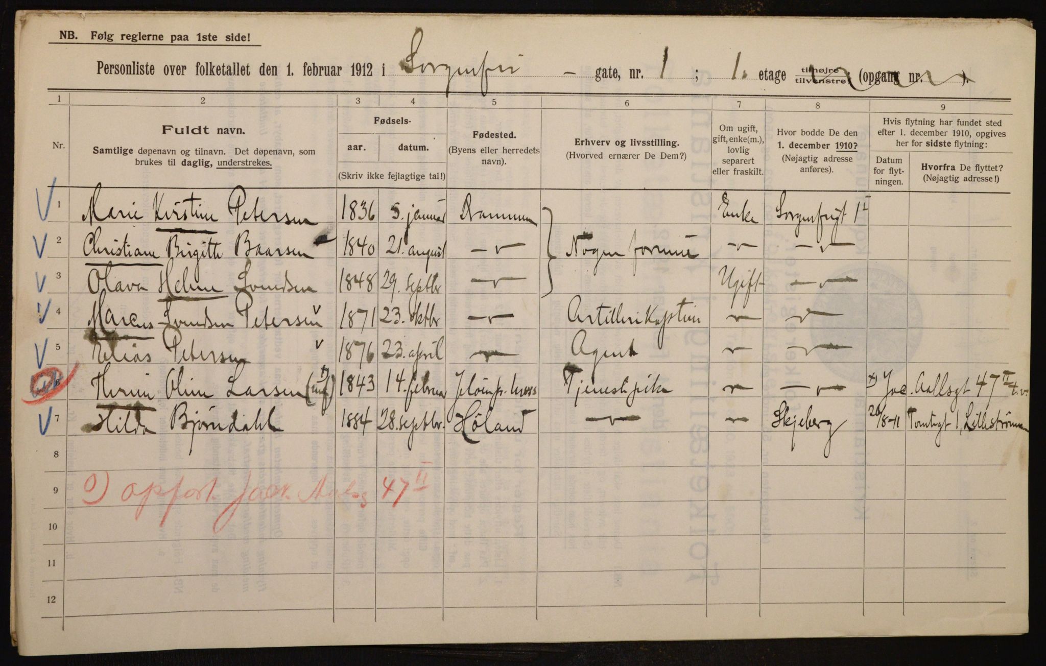 OBA, Municipal Census 1912 for Kristiania, 1912, p. 100085