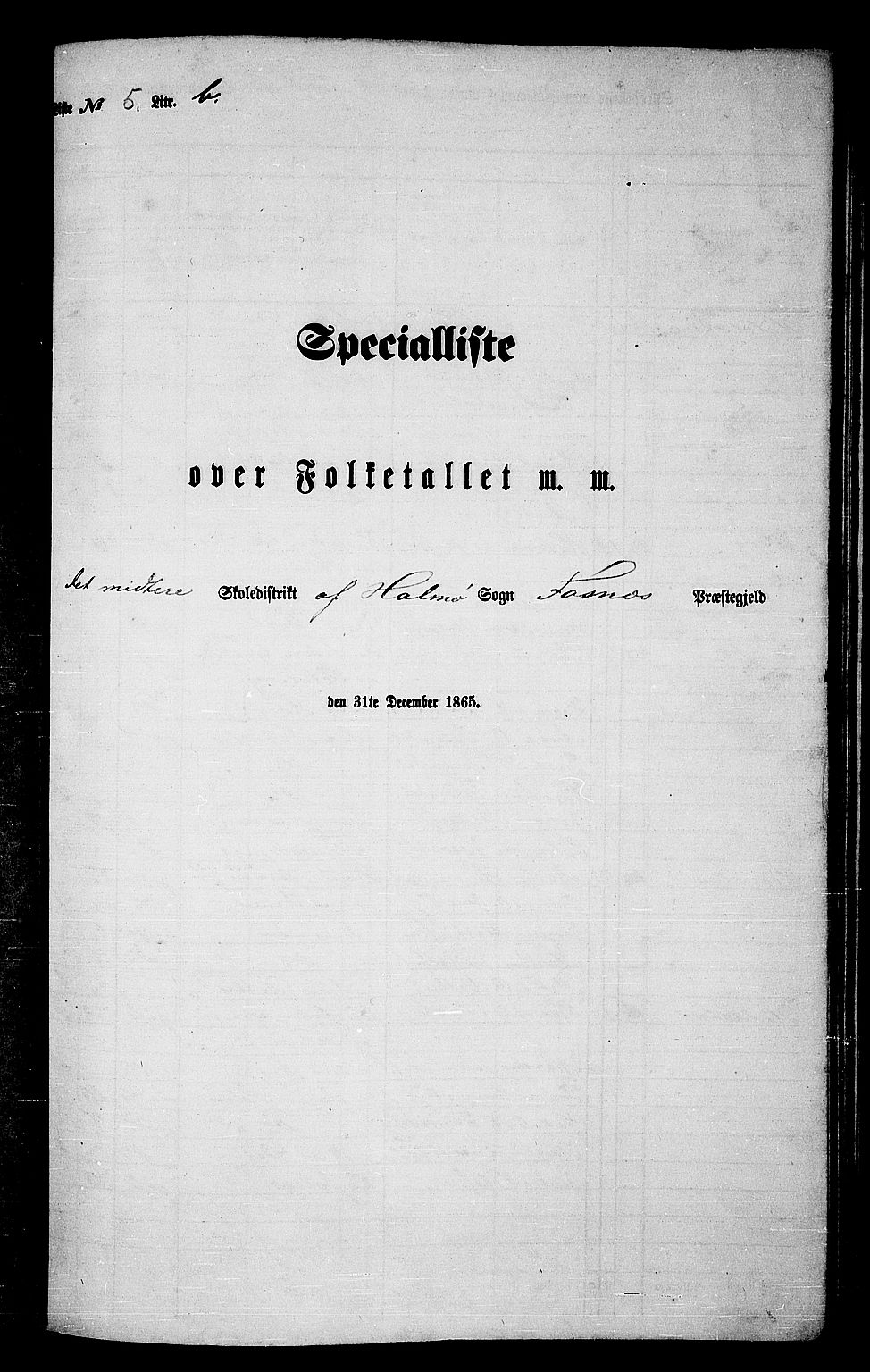 RA, 1865 census for Fosnes, 1865, p. 94