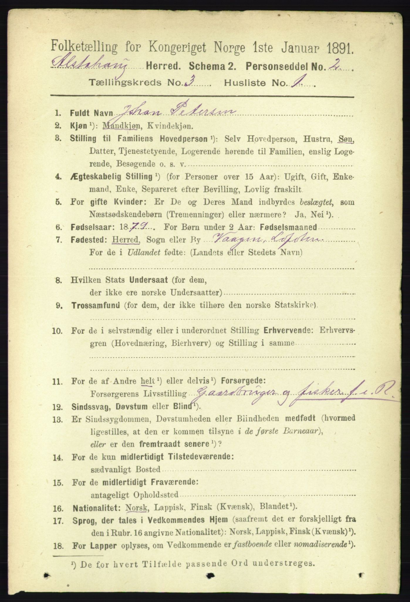 RA, 1891 census for 1820 Alstahaug, 1891, p. 1095