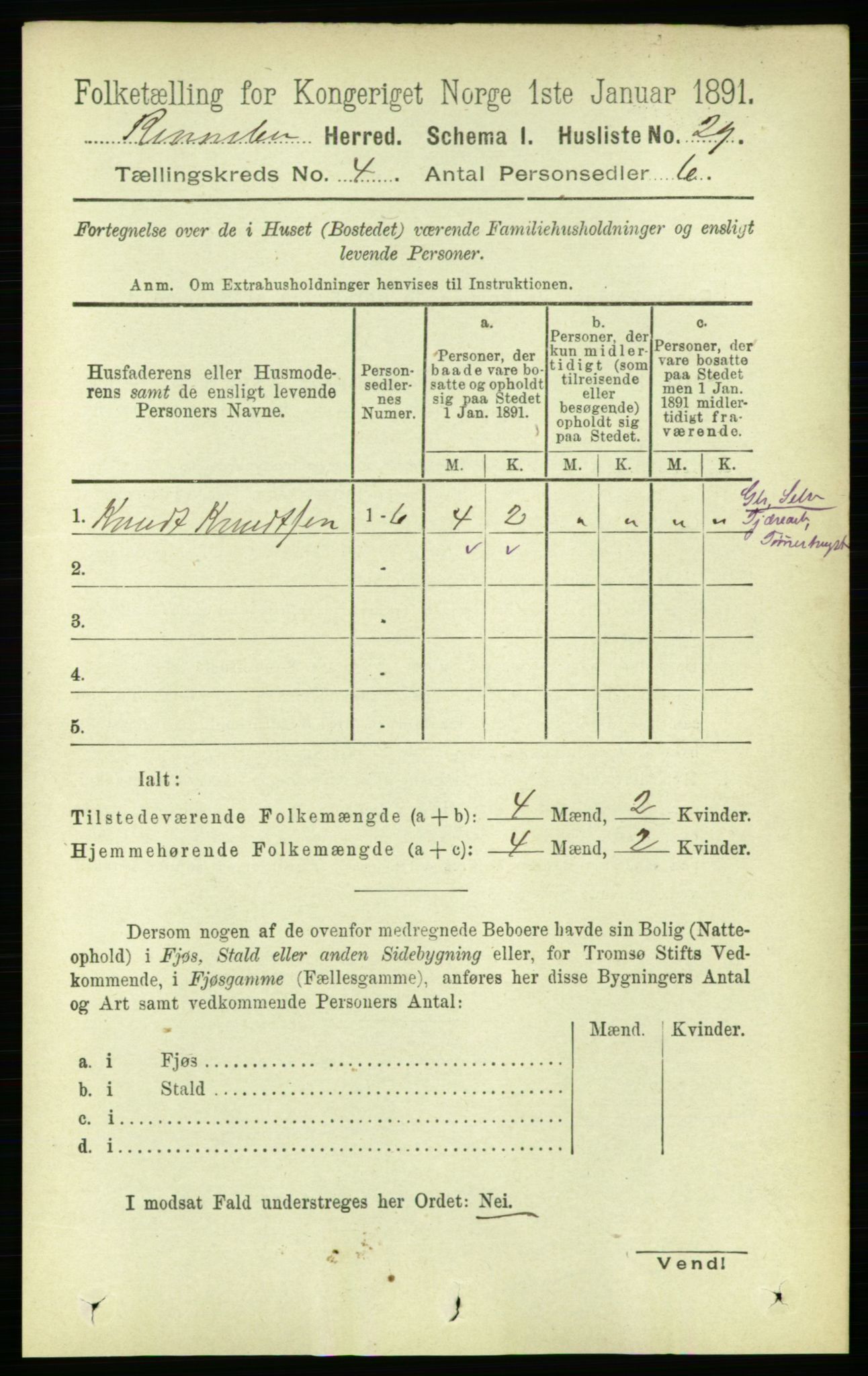 RA, 1891 census for 1635 Rennebu, 1891, p. 1918