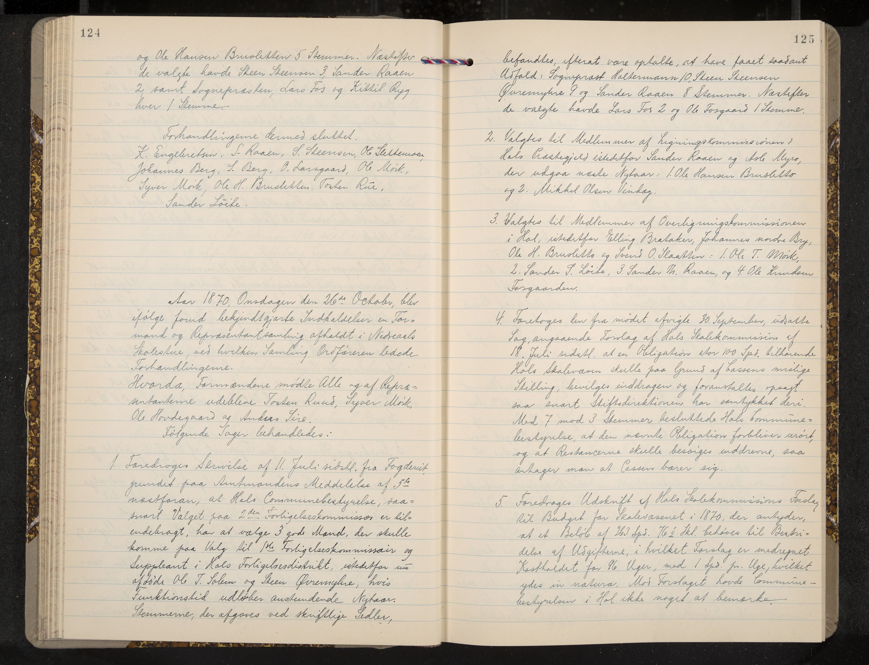 Ål formannskap og sentraladministrasjon, IKAK/0619021/A/Aa/L0003: Utskrift av møtebok, 1864-1880, p. 124-125