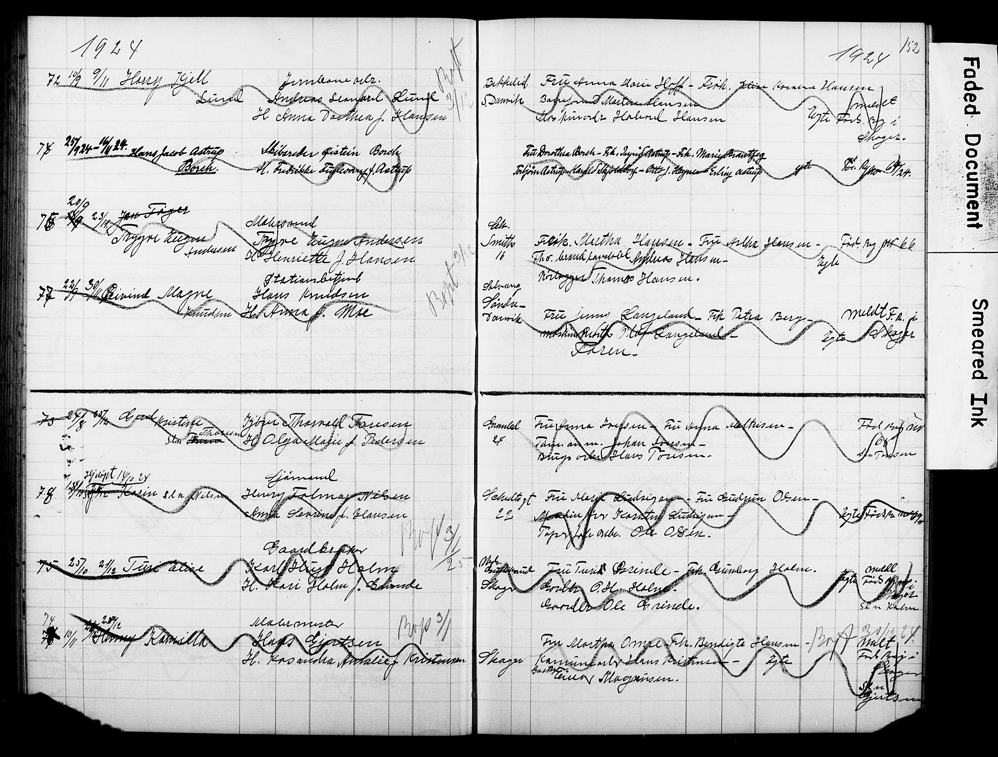 Strømsø kirkebøker, AV/SAKO-A-246/Y/Ya/L0007: Parish register draft no. I 7, 1915-1932, p. 152