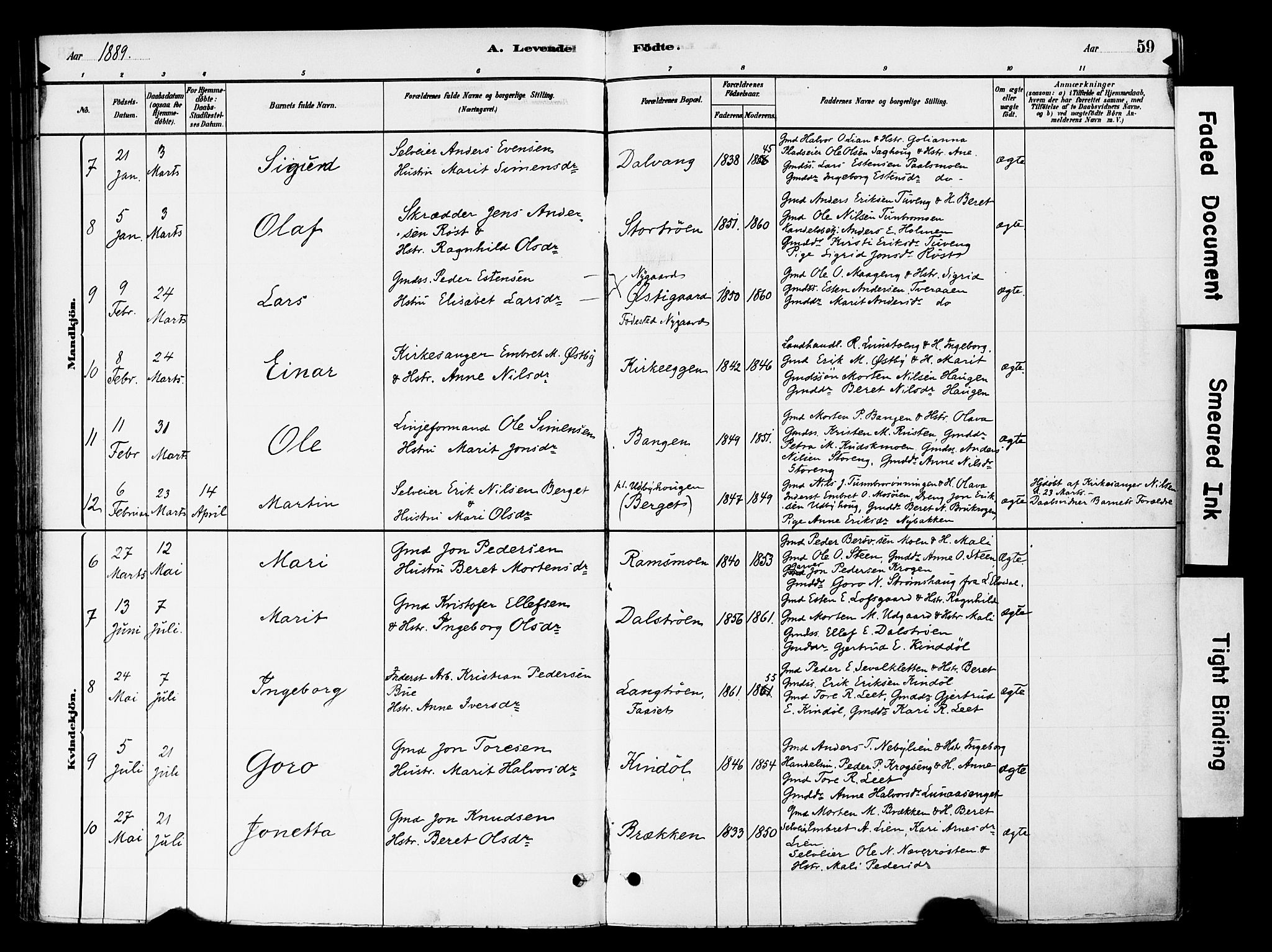 Tynset prestekontor, SAH/PREST-058/H/Ha/Haa/L0022: Parish register (official) no. 22, 1880-1899, p. 59