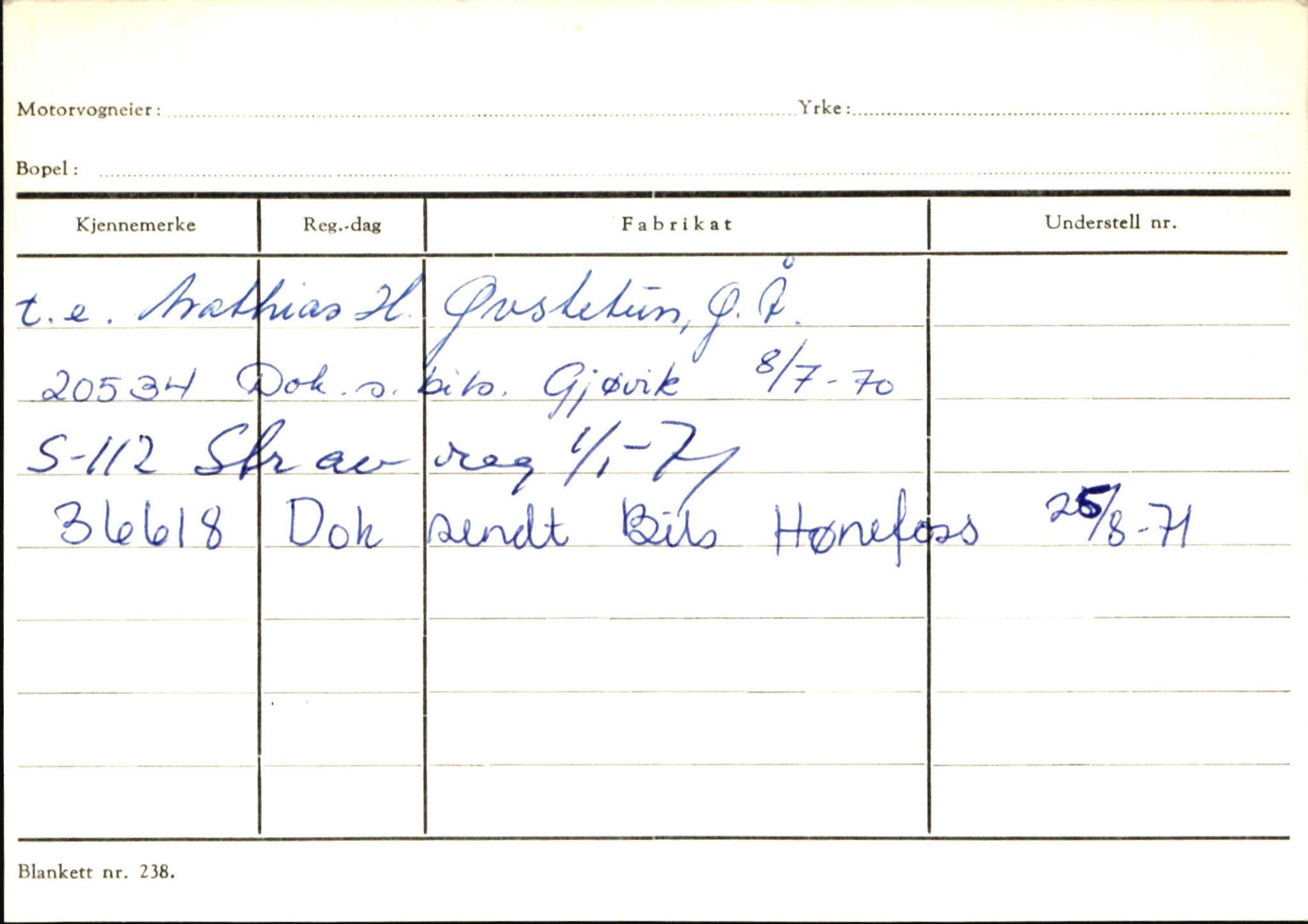 Statens vegvesen, Sogn og Fjordane vegkontor, SAB/A-5301/4/F/L0146: Registerkort Årdal R-Å samt diverse kort, 1945-1975, p. 203