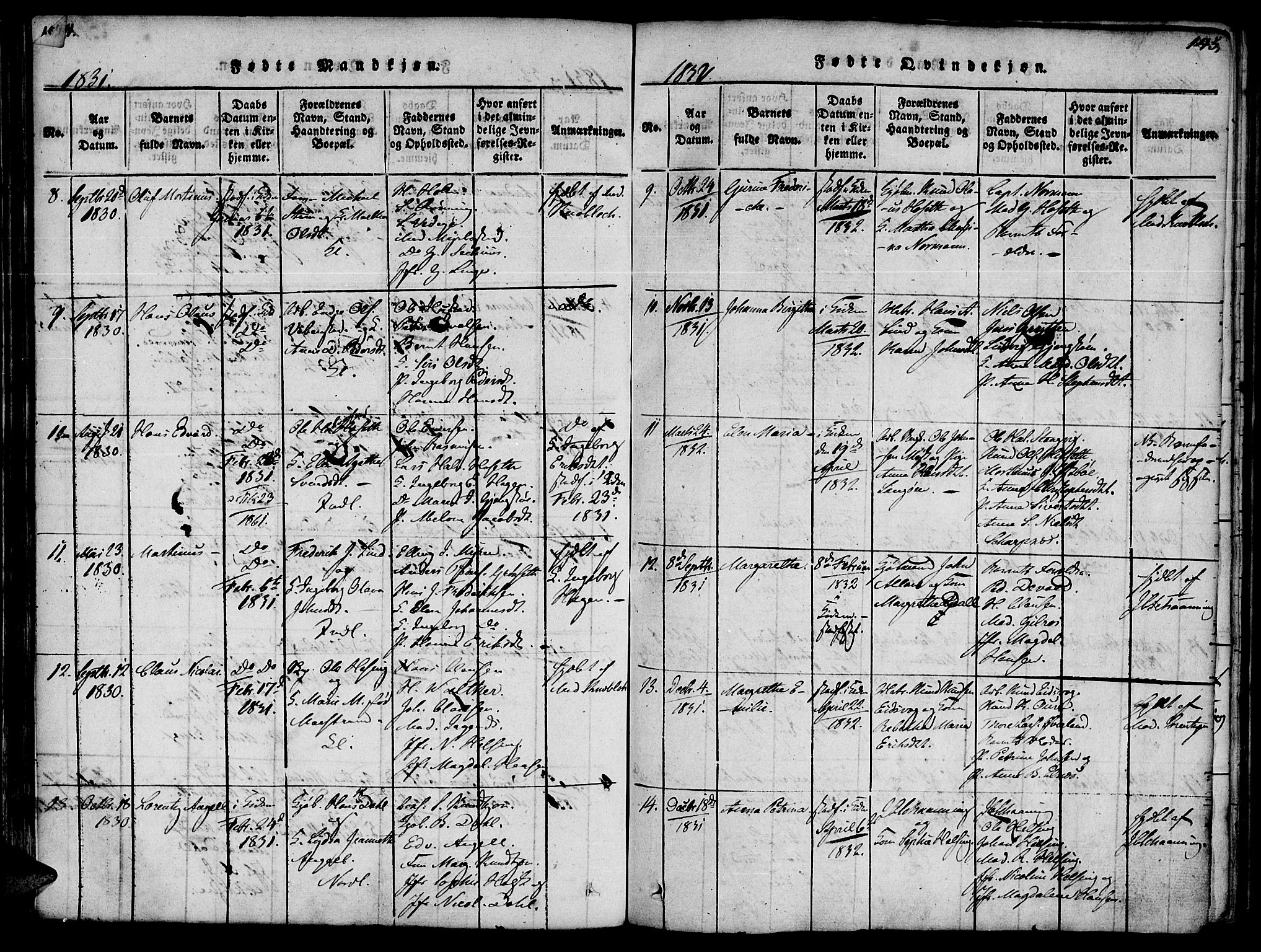 Ministerialprotokoller, klokkerbøker og fødselsregistre - Møre og Romsdal, AV/SAT-A-1454/572/L0842: Parish register (official) no. 572A05, 1819-1832, p. 144-145