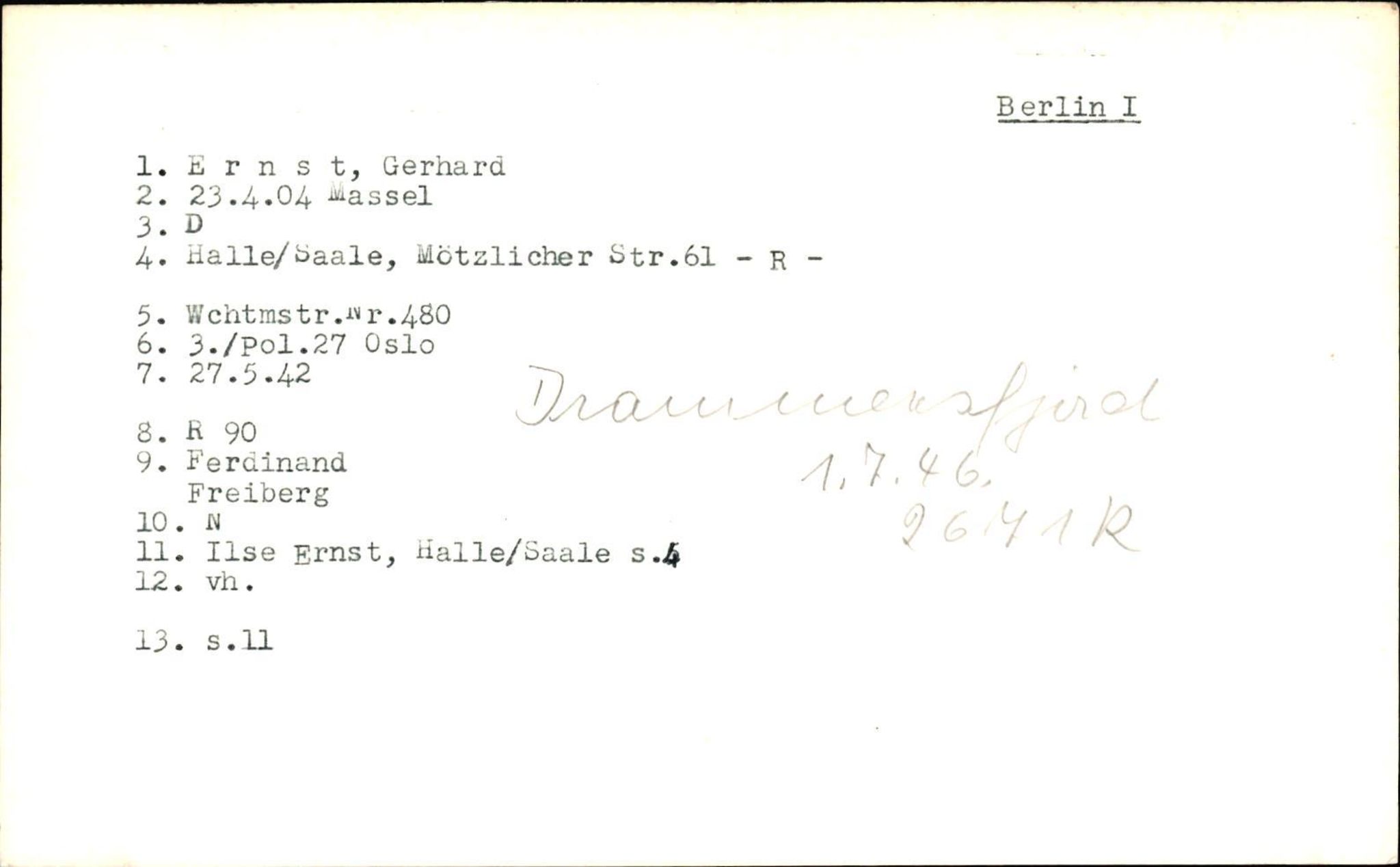 Hjemsendte tyskere , AV/RA-RAFA-6487/D/Db/L0010: Ergel-Fyhn, 1945-1947, p. 31