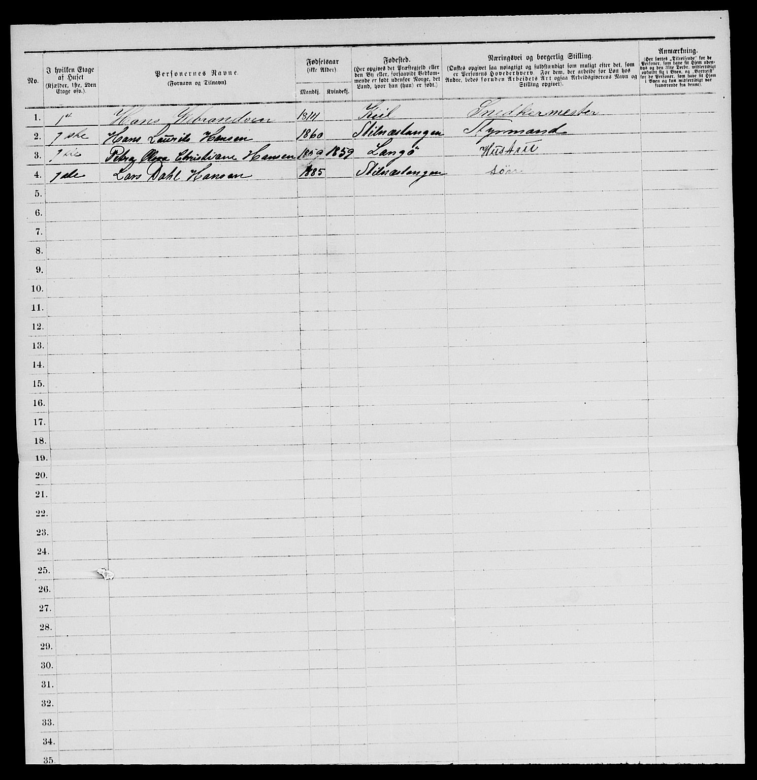 SAKO, 1885 census for 0801 Kragerø, 1885, p. 29