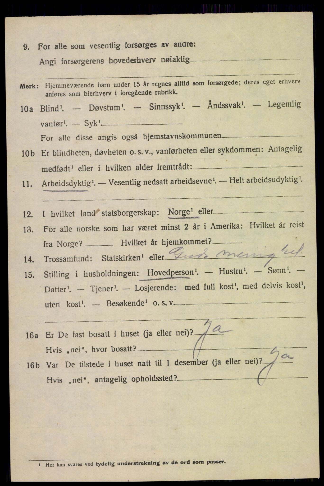 SAK, 1920 census for Vegårshei, 1920, p. 3781