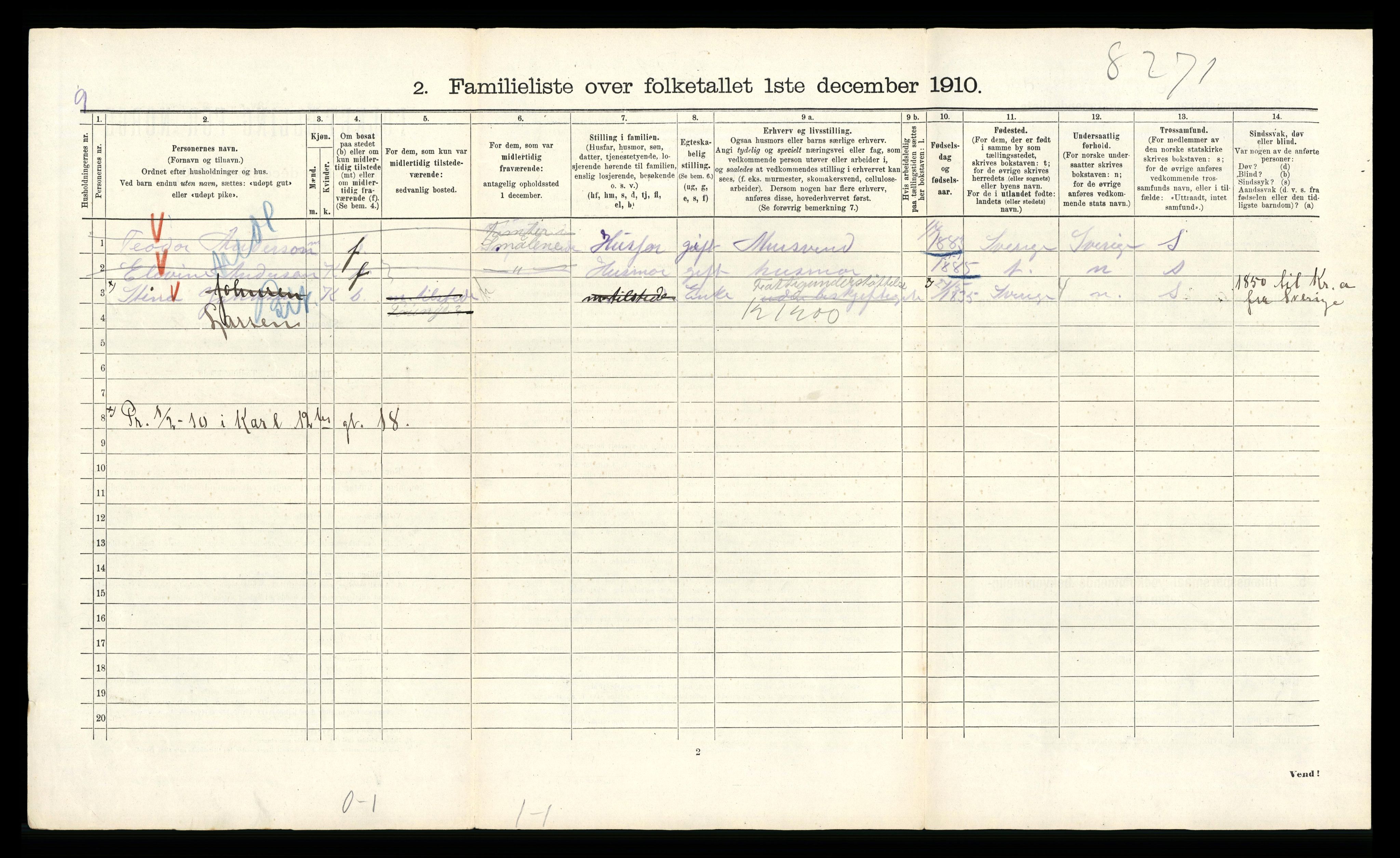 RA, 1910 census for Kristiania, 1910, p. 80756