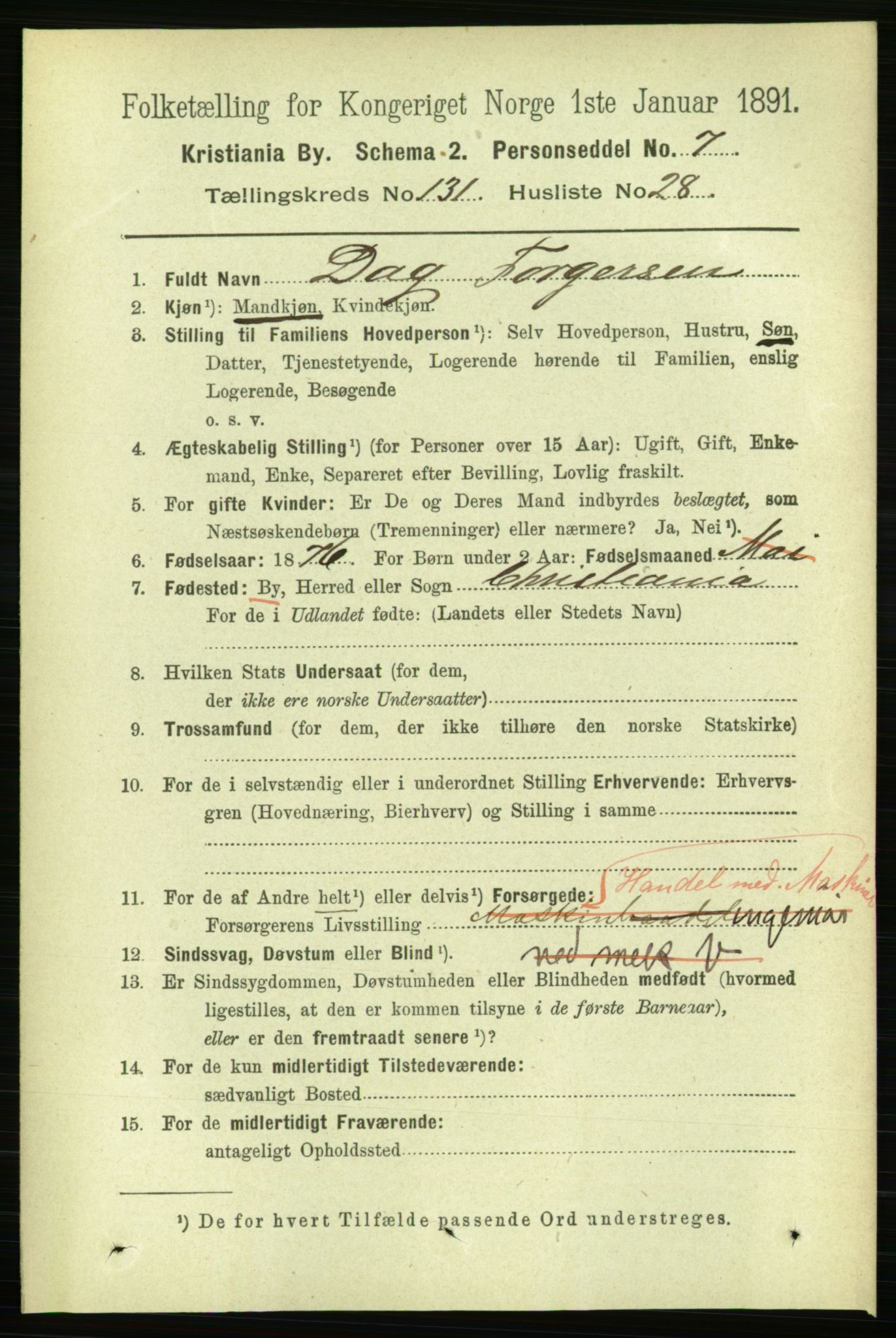 RA, 1891 census for 0301 Kristiania, 1891, p. 71227