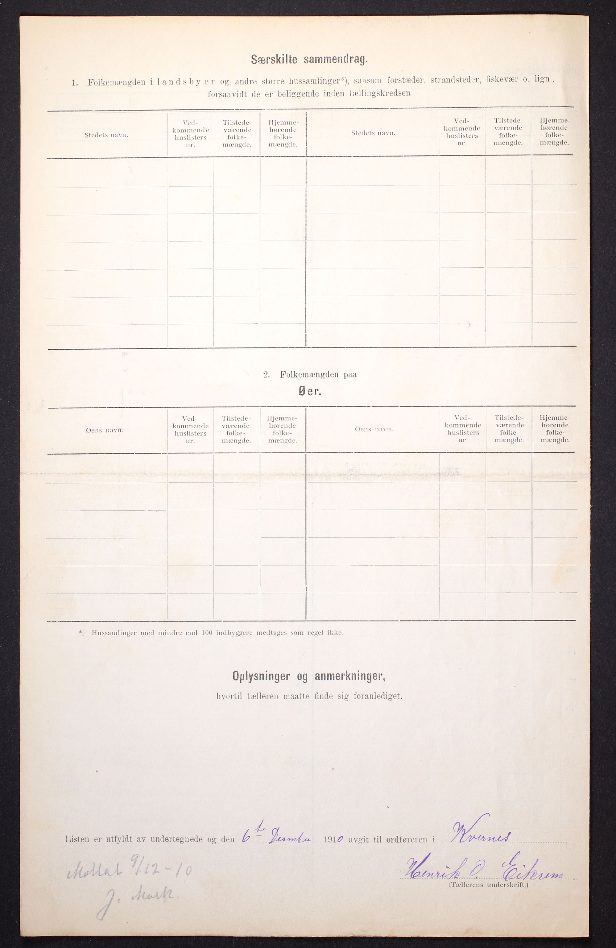 RA, 1910 census for Kvernes, 1910, p. 9