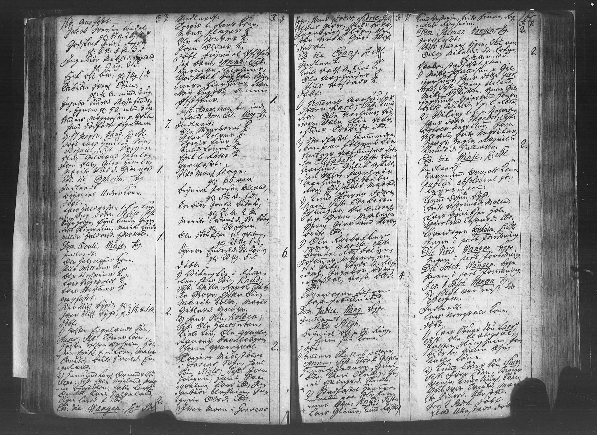 Voss sokneprestembete, SAB/A-79001/H/Haa: Parish register (official) no. A 8, 1752-1780, p. 164-165
