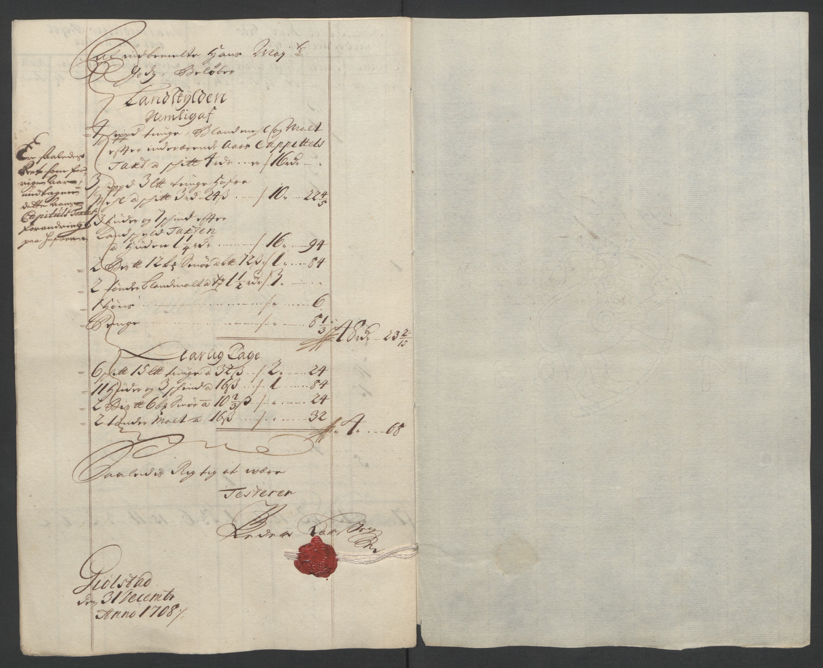 Rentekammeret inntil 1814, Reviderte regnskaper, Fogderegnskap, AV/RA-EA-4092/R07/L0300: Fogderegnskap Rakkestad, Heggen og Frøland, 1708, p. 40