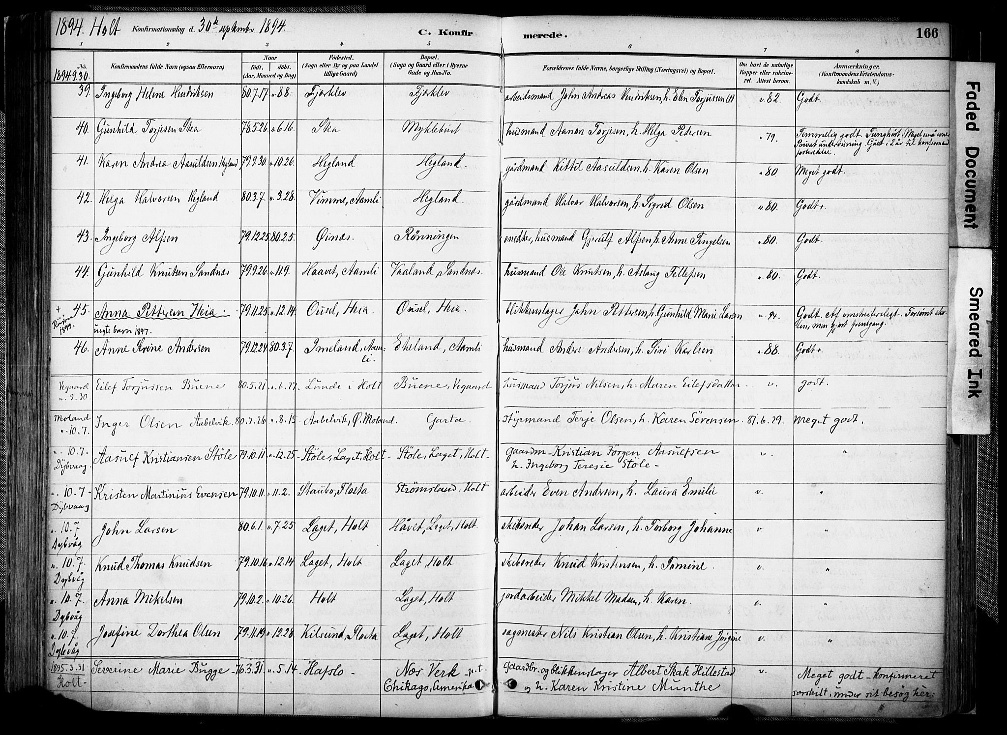 Holt sokneprestkontor, AV/SAK-1111-0021/F/Fa/L0012: Parish register (official) no. A 12, 1885-1907, p. 166