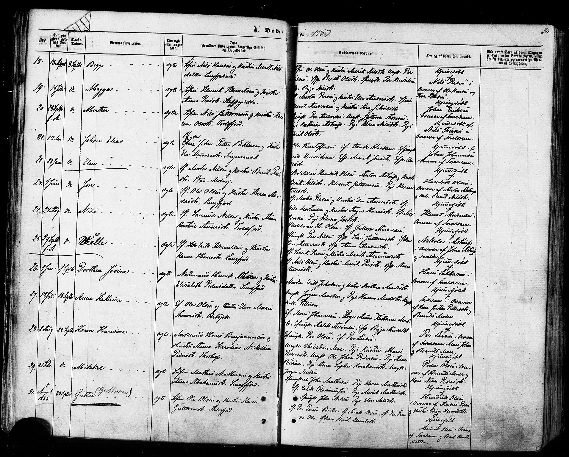 Tana sokneprestkontor, SATØ/S-1334/H/Ha/L0002kirke: Parish register (official) no. 2 /1, 1861-1877, p. 30