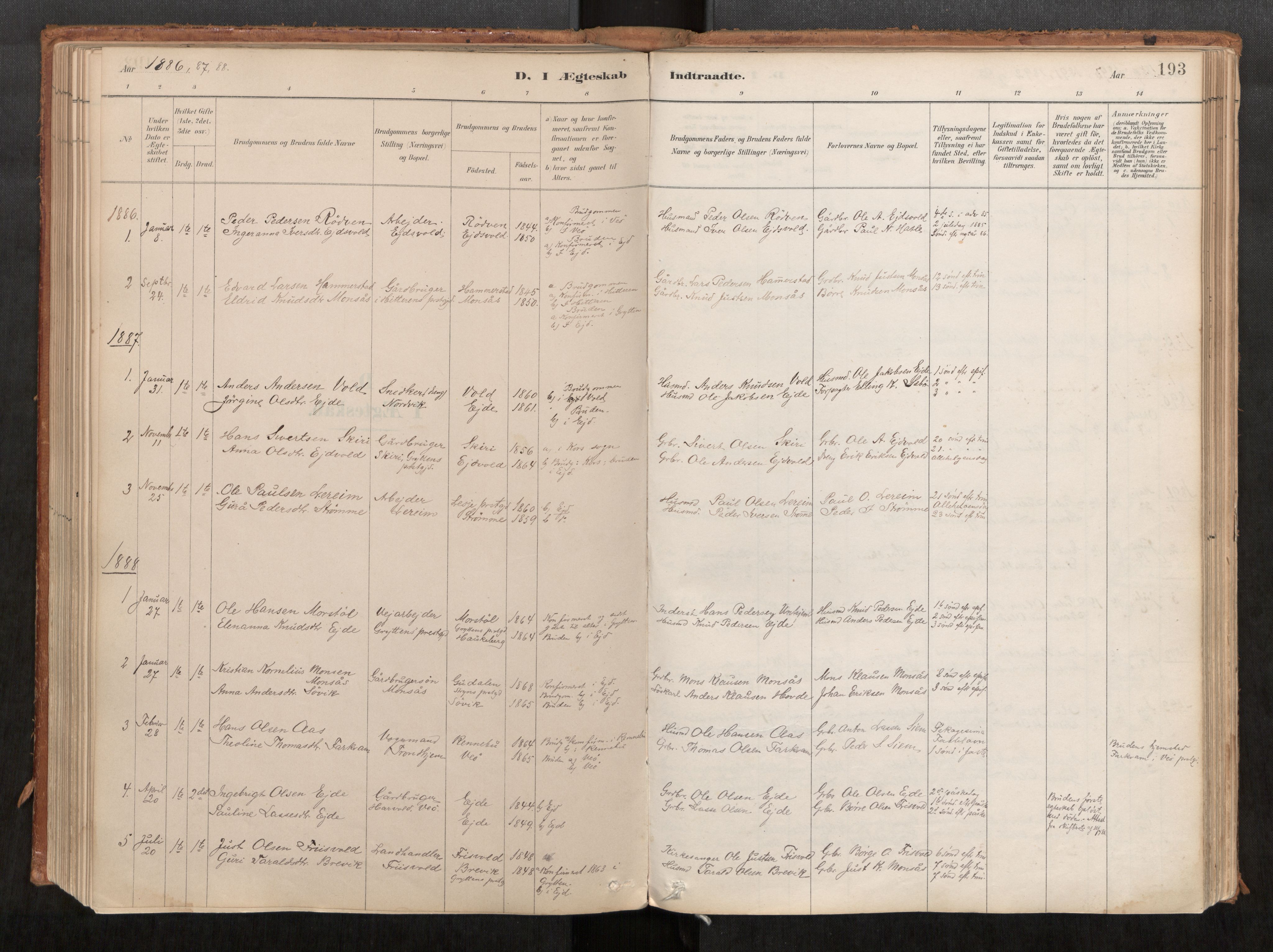 Ministerialprotokoller, klokkerbøker og fødselsregistre - Møre og Romsdal, AV/SAT-A-1454/542/L0553: Parish register (official) no. 542A03, 1885-1925, p. 193