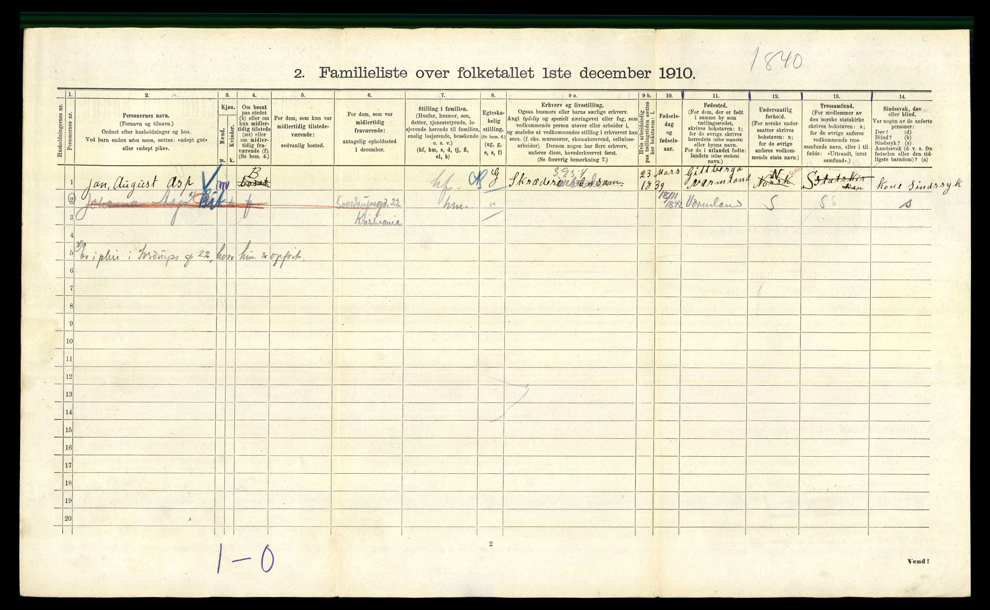 RA, 1910 census for Kristiania, 1910, p. 124808