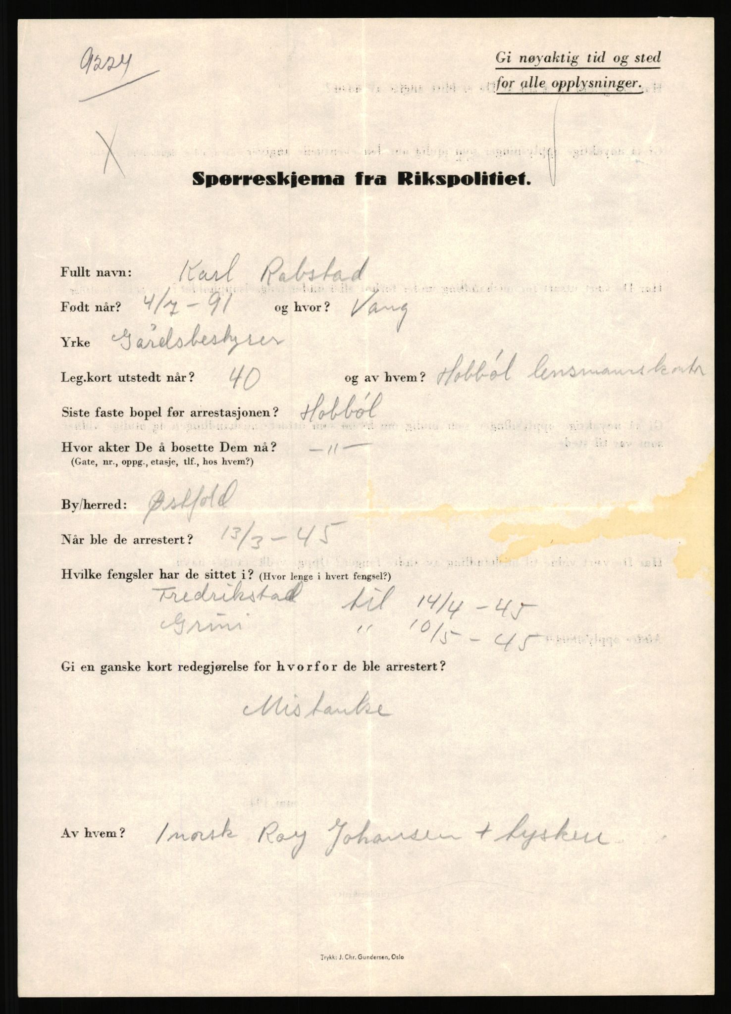 Rikspolitisjefen, AV/RA-S-1560/L/L0014: Pettersen, Aksel - Savosnick, Ernst, 1940-1945, p. 238